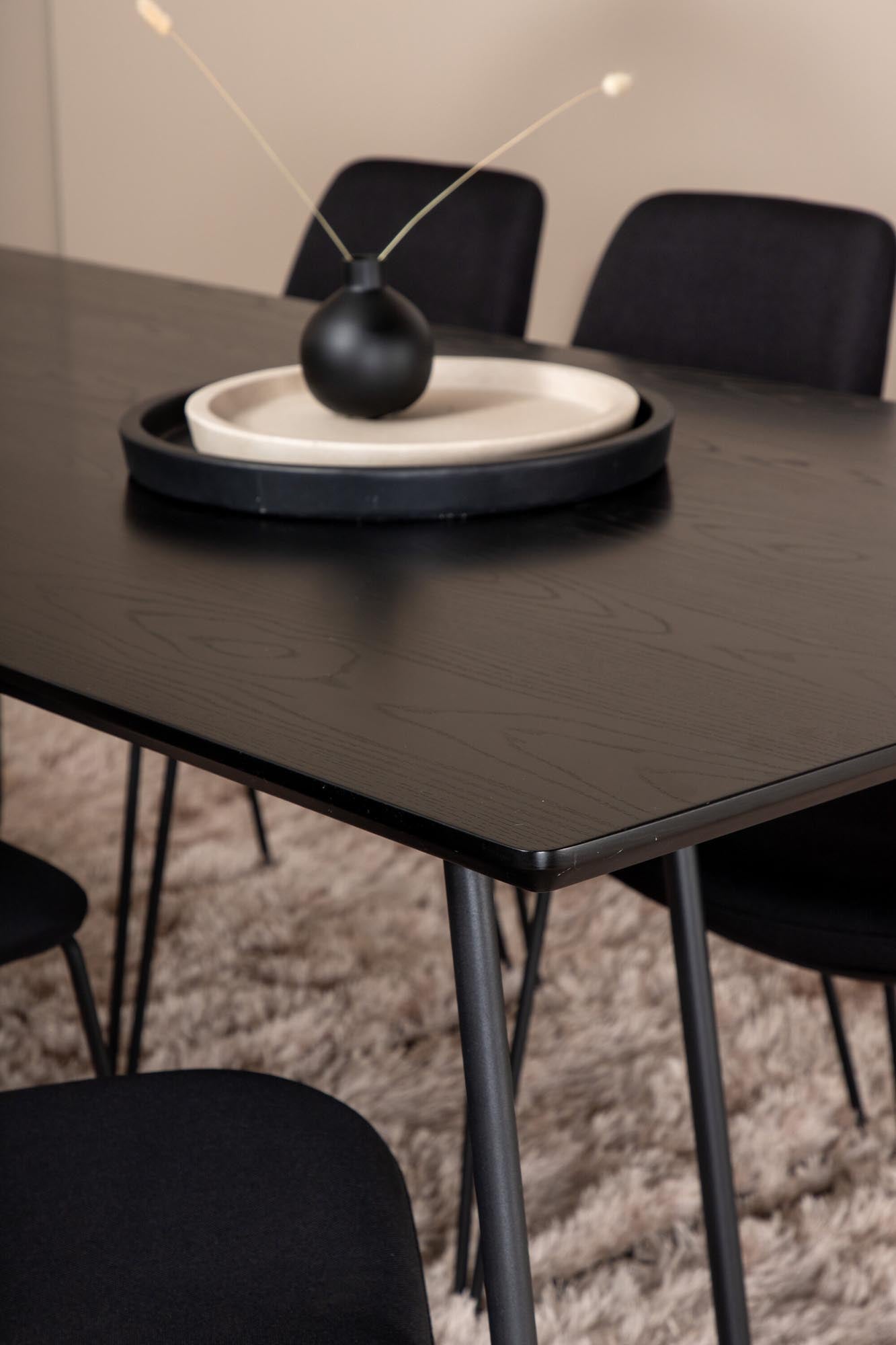 Petra Esszimmerset + Muce 190cm/6St. in Schwarz präsentiert im Onlineshop von KAQTU Design AG. Esszimmerset ist von Venture Home