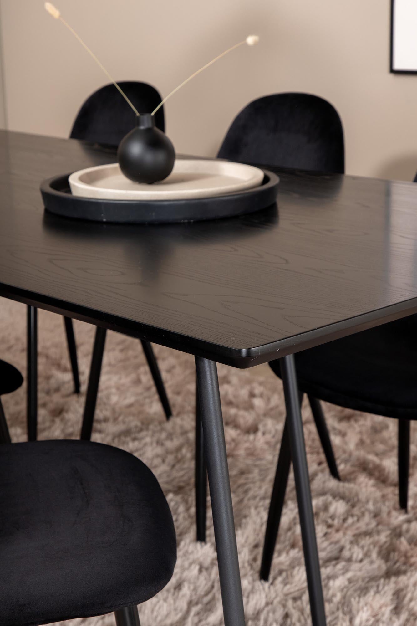Petra Esszimmerset + Polar 190cm/6St. in Schwarz präsentiert im Onlineshop von KAQTU Design AG. Esszimmerset ist von Venture Home