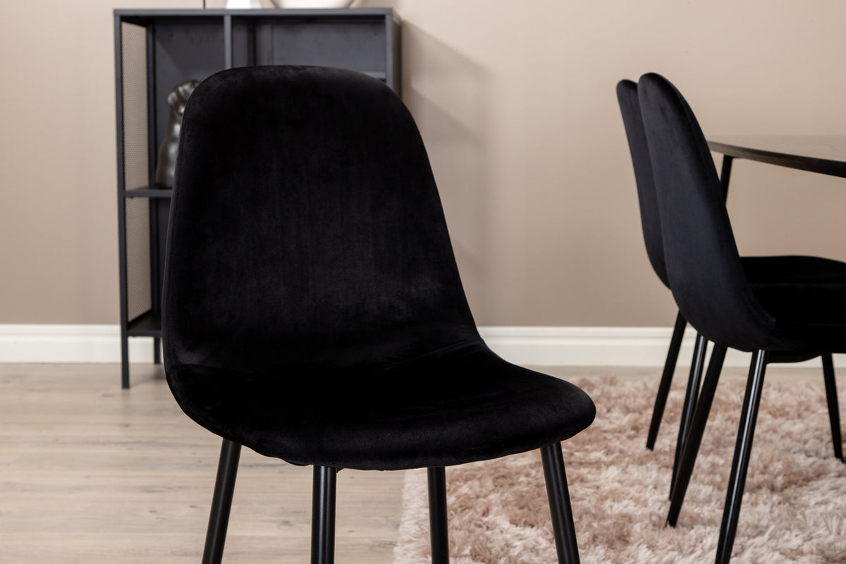 Petra Esszimmerset + Polar 190cm/6St. in Schwarz präsentiert im Onlineshop von KAQTU Design AG. Esszimmerset ist von Venture Home