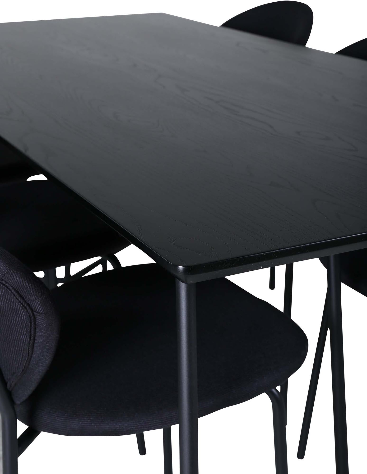 Petra Esszimmerset + Vault 190cm/6St. in Schwarz präsentiert im Onlineshop von KAQTU Design AG. Esszimmerset ist von Venture Home