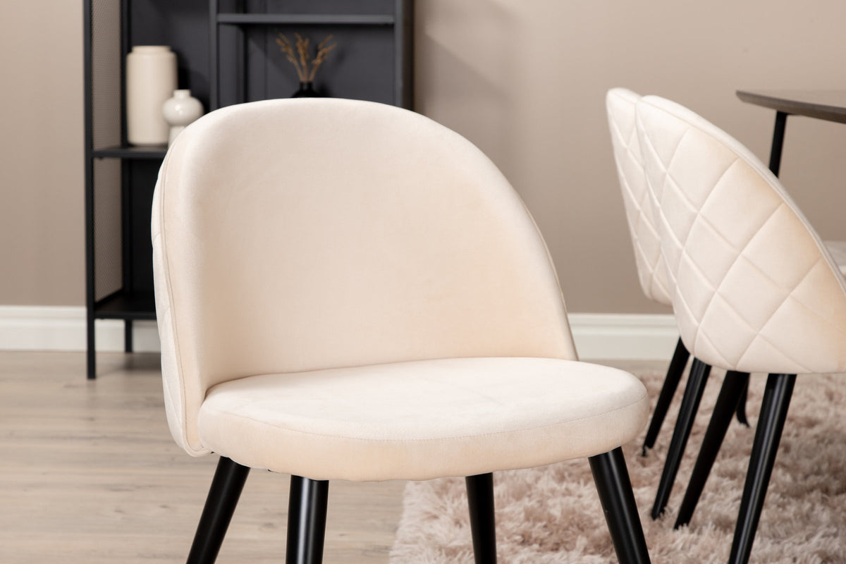 Petra Esszimmerset + Velvet Stitches 190cm/6St. in Schwarz präsentiert im Onlineshop von KAQTU Design AG. Esszimmerset ist von Venture Home