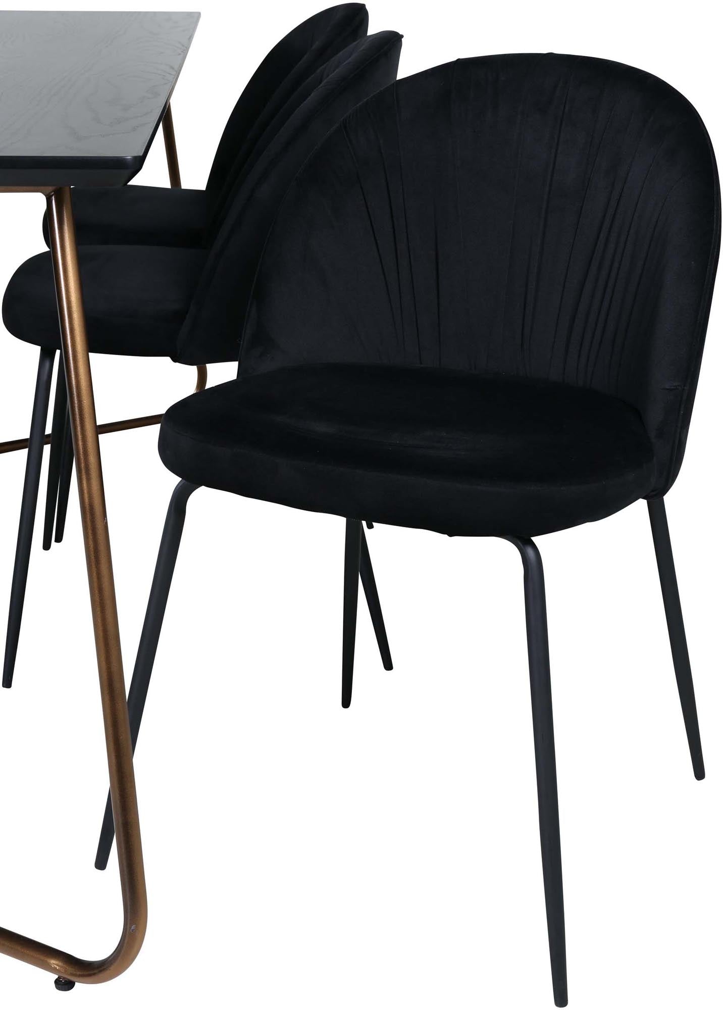 Petra Esszimmerset + Wrinkles 190cm/6St. in Schwarz präsentiert im Onlineshop von KAQTU Design AG. Esszimmerset ist von Venture Home