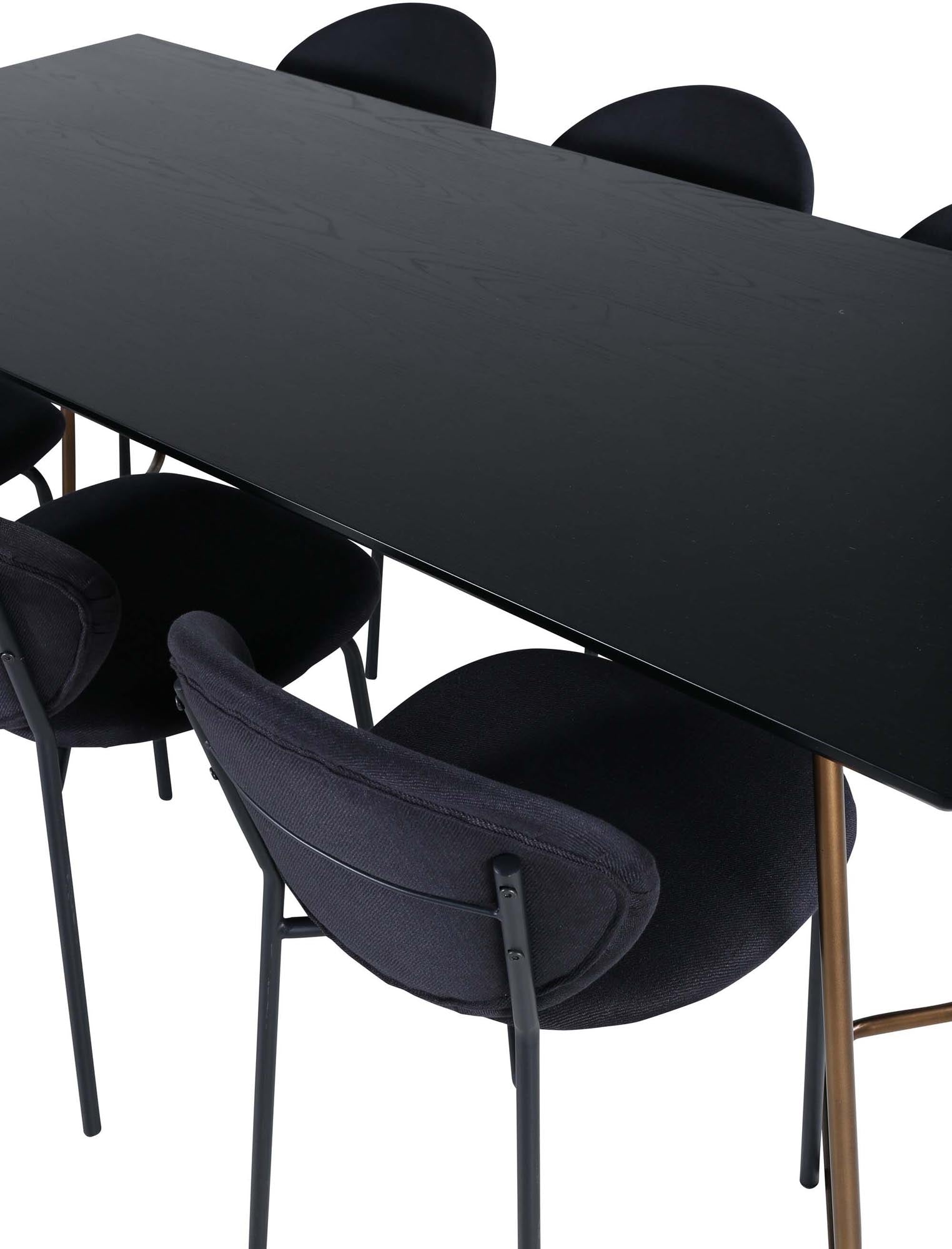 Petra Esszimmerset + Vault 190cm/6St. in Schwarz / Kupfer präsentiert im Onlineshop von KAQTU Design AG. Esszimmerset ist von Venture Home