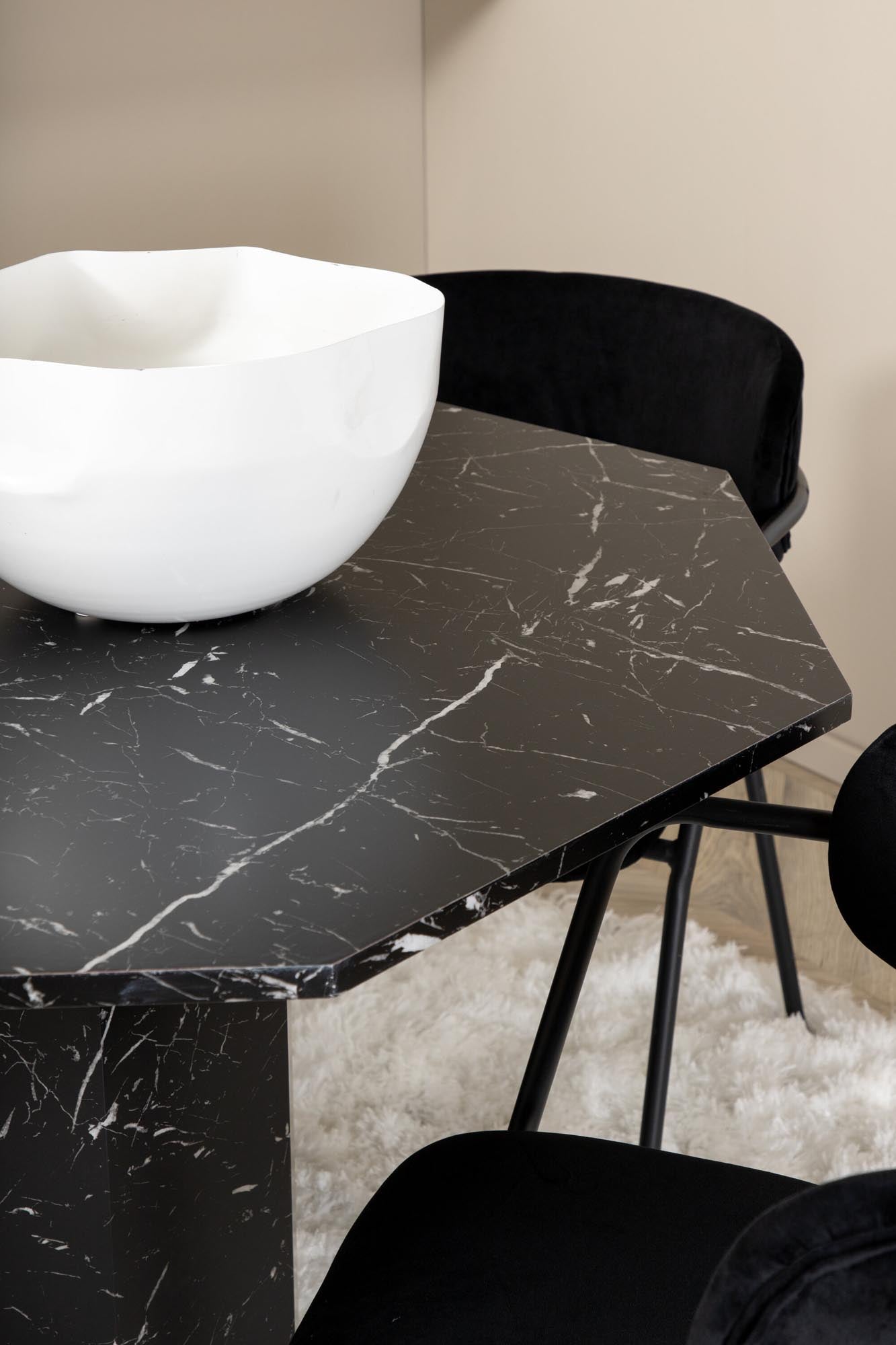 Marbs Esszimmerset + Arrow ⌀110cm/4St. in Schwarz präsentiert im Onlineshop von KAQTU Design AG. Esszimmerset ist von Venture Home