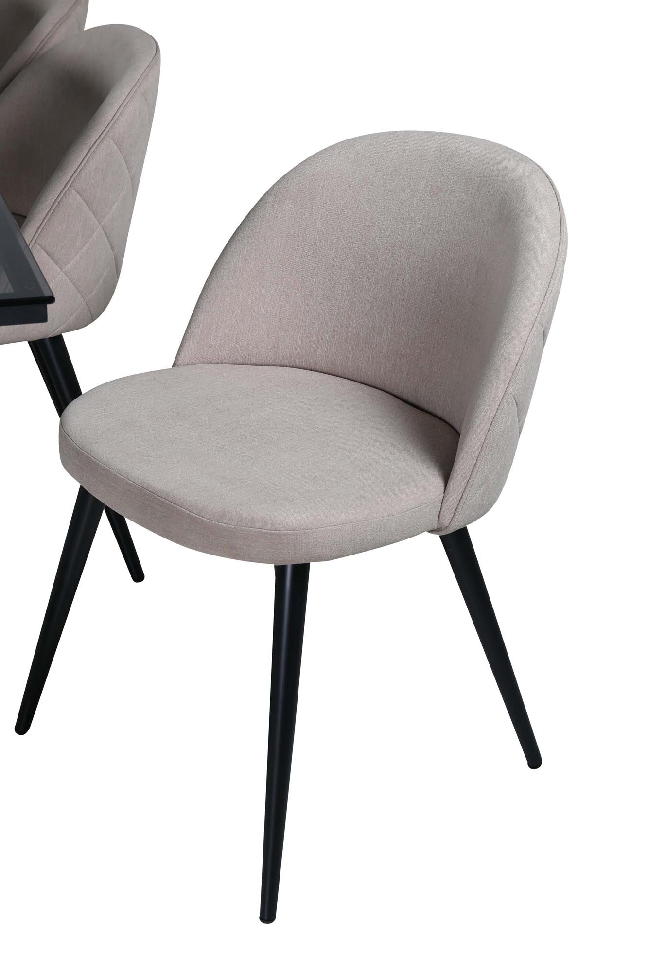Leif Esszimmerset + Velvet 200cm/6St. in Schwarz / Beige präsentiert im Onlineshop von KAQTU Design AG. Esszimmerset ist von Venture Home