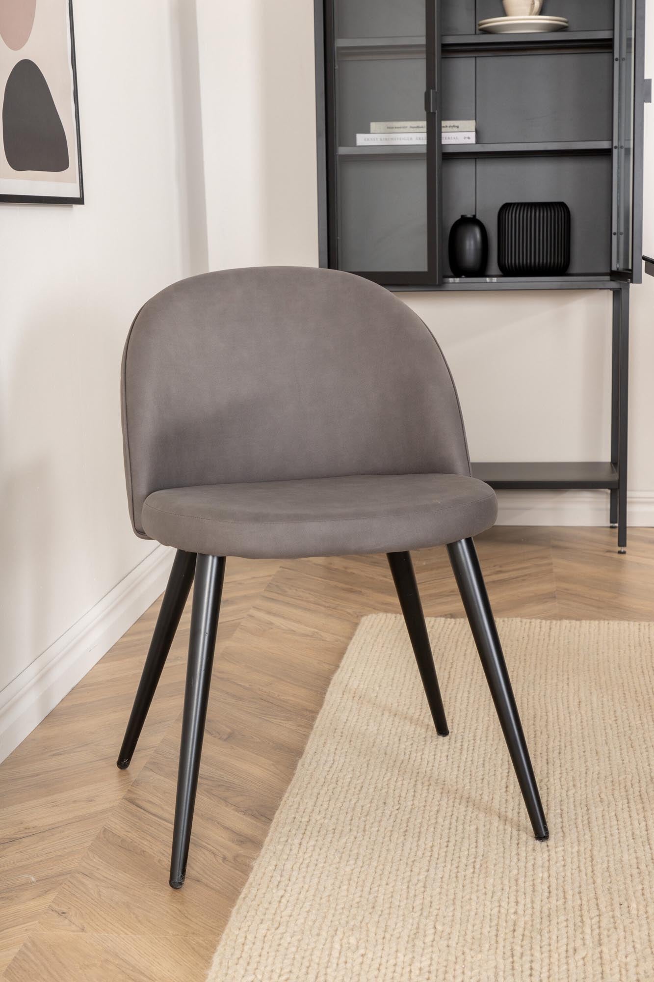 Leif Esszimmerset + Velvet 200cm/6St. in Schwarz / Grau präsentiert im Onlineshop von KAQTU Design AG. Esszimmerset ist von Venture Home