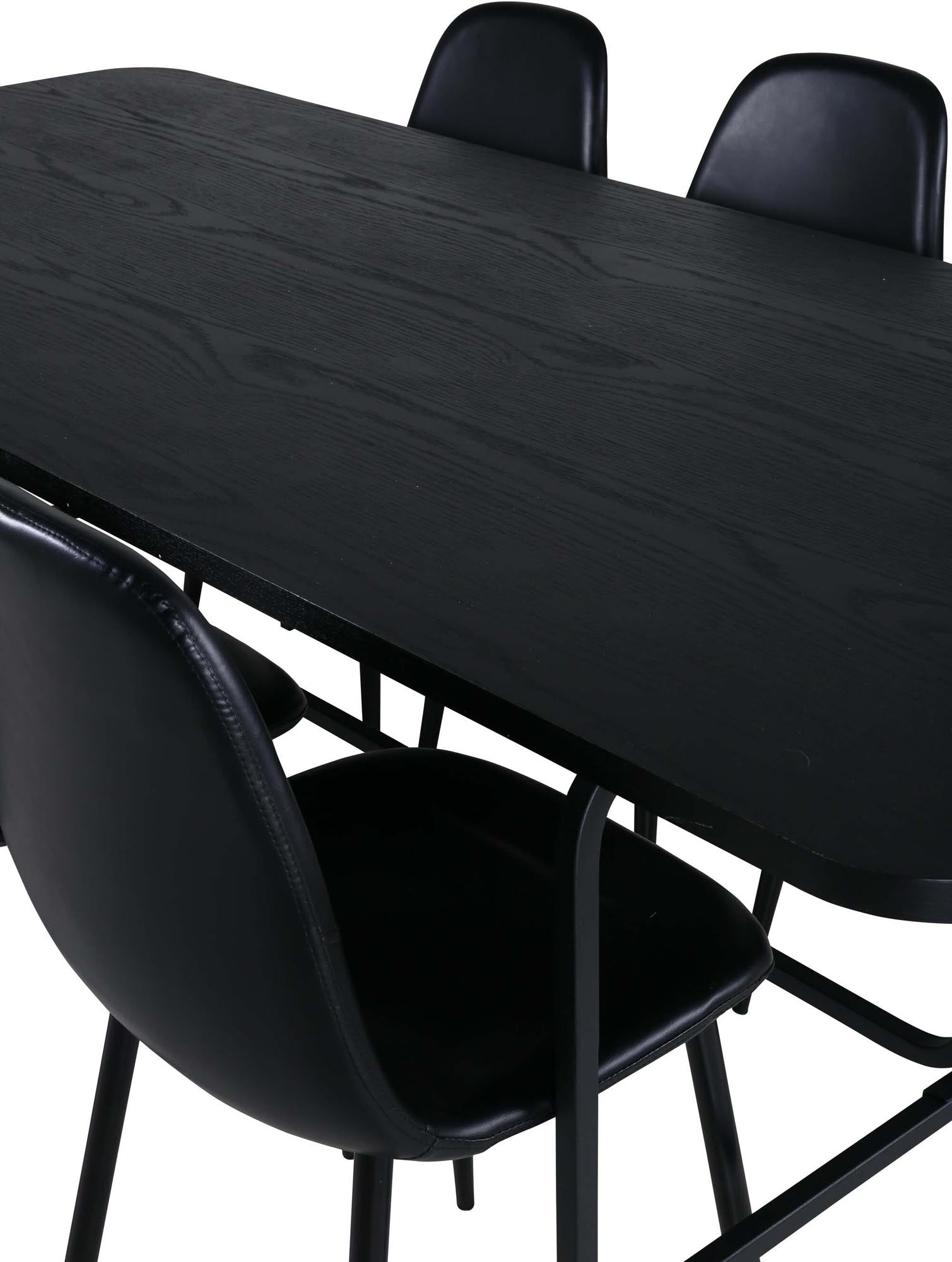 Uno Esszimmerset + Polar 200cm/6St. in Schwarz präsentiert im Onlineshop von KAQTU Design AG. Esszimmerset ist von Venture Home