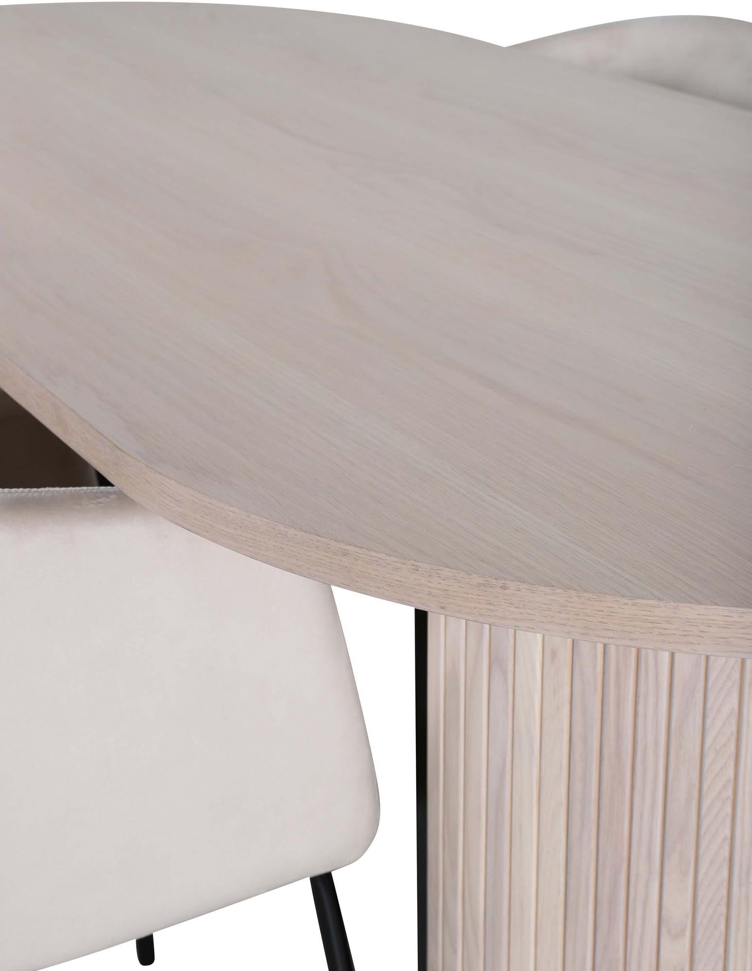 Bianca Esszimmerset + Berit 200cm/4St. in Weiss / Beige präsentiert im Onlineshop von KAQTU Design AG. Esszimmerset ist von Venture Home