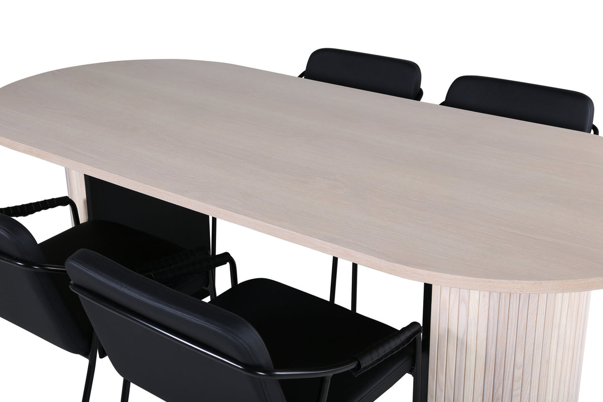 Bianca Esszimmerset + Tvist 200cm/4St. in Weiss / Schwar präsentiert im Onlineshop von KAQTU Design AG. Esszimmerset ist von Venture Home