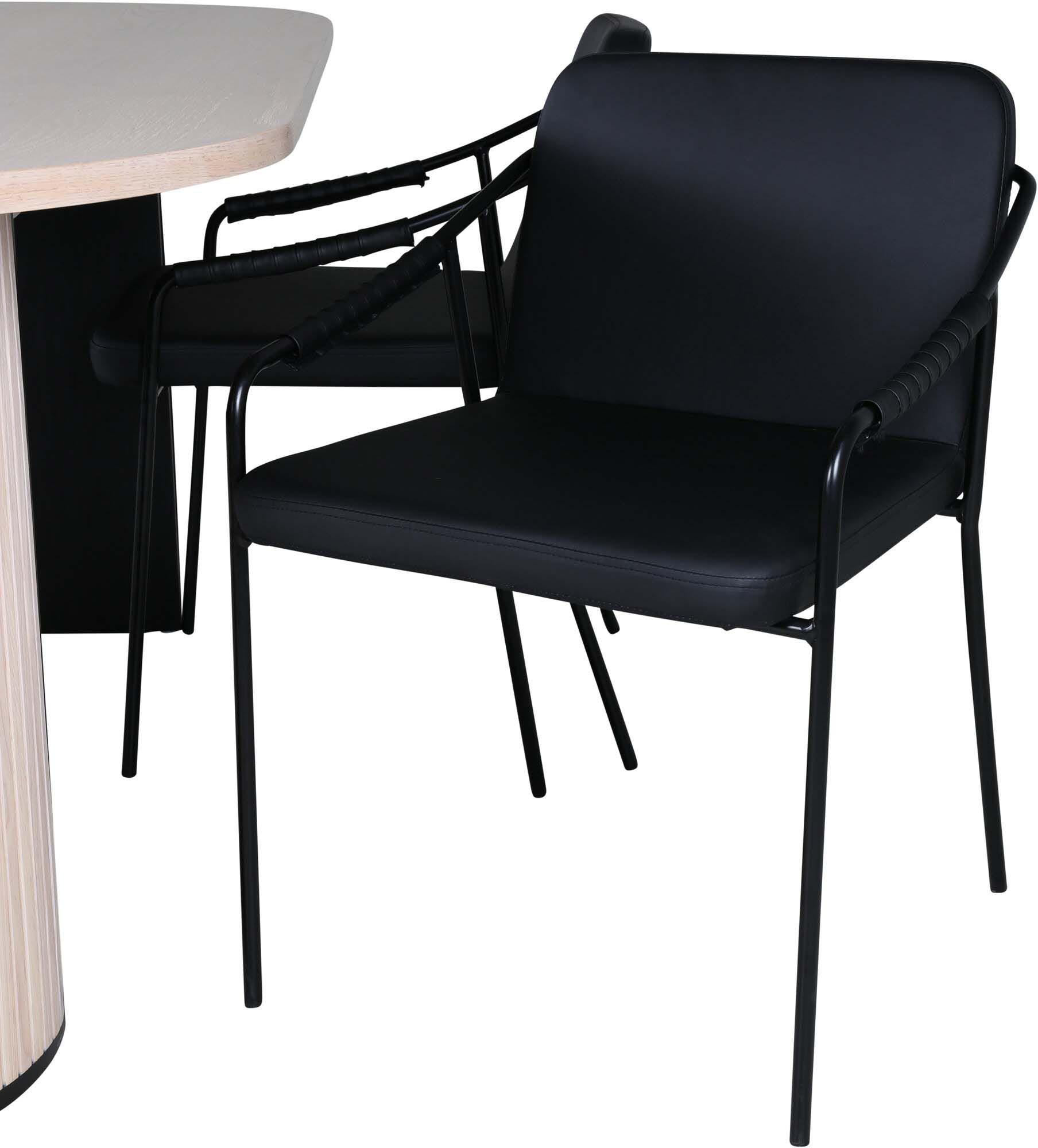 Bianca Esszimmerset + Tvist 200cm/4St. in Weiss / Schwar präsentiert im Onlineshop von KAQTU Design AG. Esszimmerset ist von Venture Home