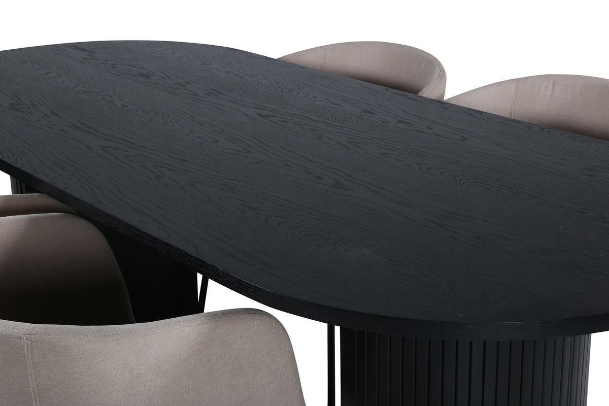 Bianca Esszimmerset + Berit 200cm/4St. in Schwarz präsentiert im Onlineshop von KAQTU Design AG. Esszimmerset ist von Venture Home
