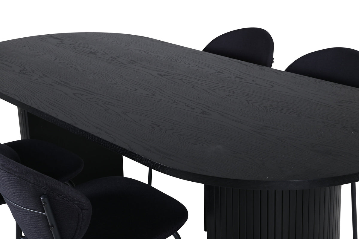 Bianca Esszimmerset + Vault 200cm/4St. in Schwarz präsentiert im Onlineshop von KAQTU Design AG. Esszimmerset ist von Venture Home