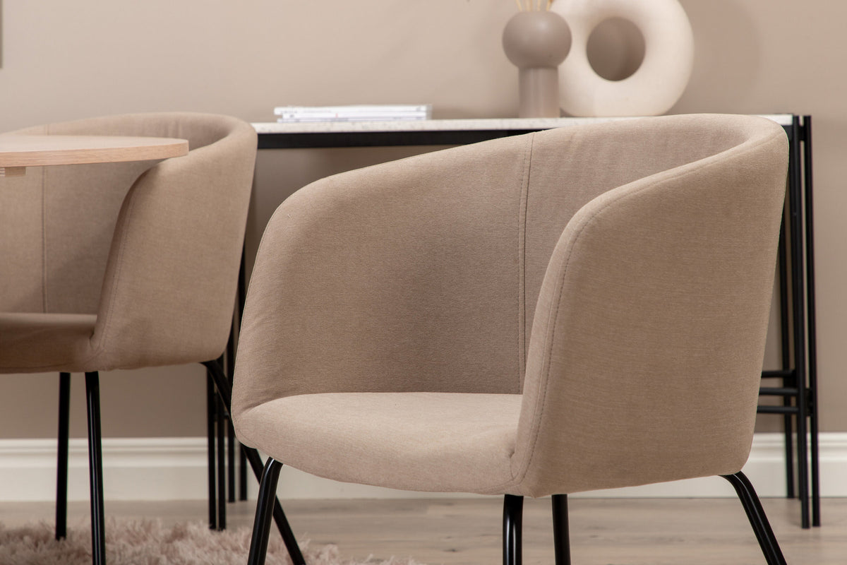 Bianca Esszimmerset + Berit ⌀110cm/4St. in Weiss / Beige präsentiert im Onlineshop von KAQTU Design AG. Esszimmerset ist von Venture Home