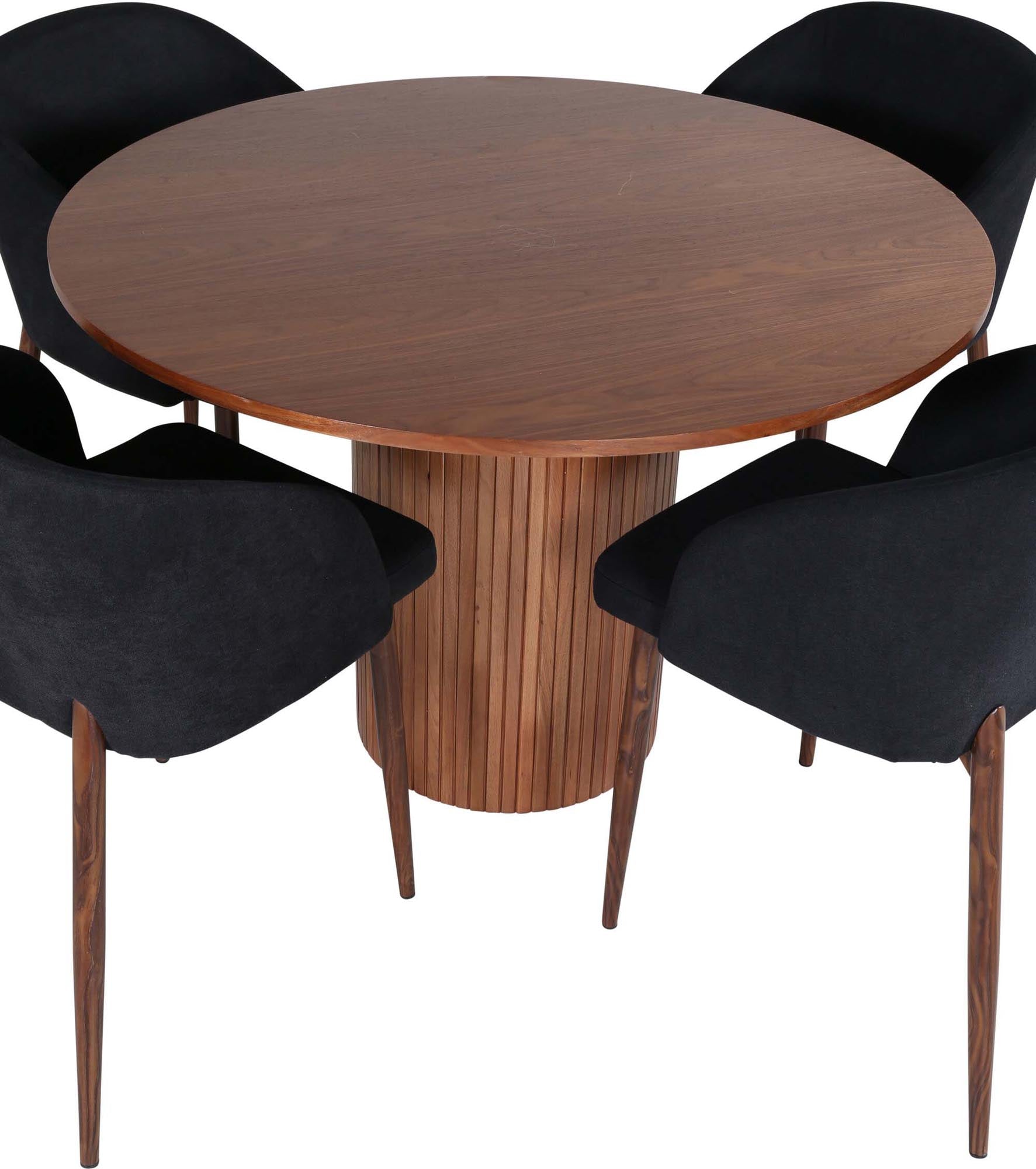 Bianca Esszimmerset + Arch ⌀110cm/4St. in Schwarze Walnuss präsentiert im Onlineshop von KAQTU Design AG. Esszimmerset ist von Venture Home
