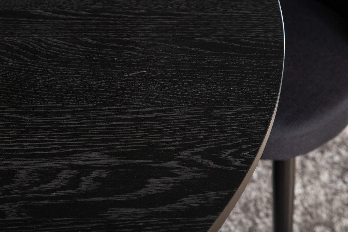 Bianca Esszimmerset + Velvet ⌀110cm/4St. in Schwarz präsentiert im Onlineshop von KAQTU Design AG. Esszimmerset ist von Venture Home