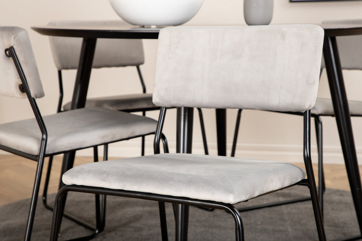 Dipp Esszimmerset + Kenth ⌀115cm/4St. in Schwarz präsentiert im Onlineshop von KAQTU Design AG. Esszimmerset ist von Venture Home