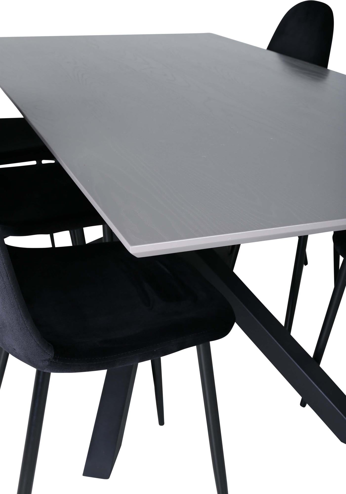 Piazza Esszimmerset + Polar 180cm/6St. in Weiss / Schwarz präsentiert im Onlineshop von KAQTU Design AG. Esszimmerset ist von Venture Home