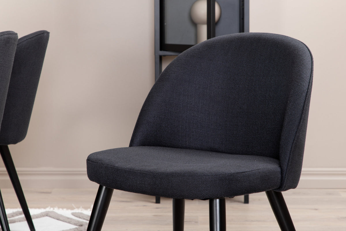 Piazza Esszimmerset + Velvet 180cm/6St. in Grau / Schwarz präsentiert im Onlineshop von KAQTU Design AG. Esszimmerset ist von Venture Home