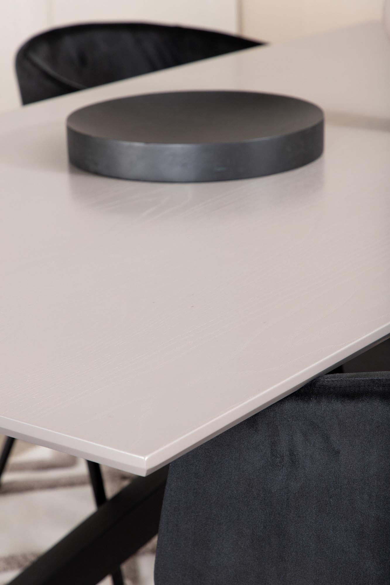 Piazza Esszimmerset + Berit 180cm/6St. in Grau / Schwarz präsentiert im Onlineshop von KAQTU Design AG. Esszimmerset ist von Venture Home