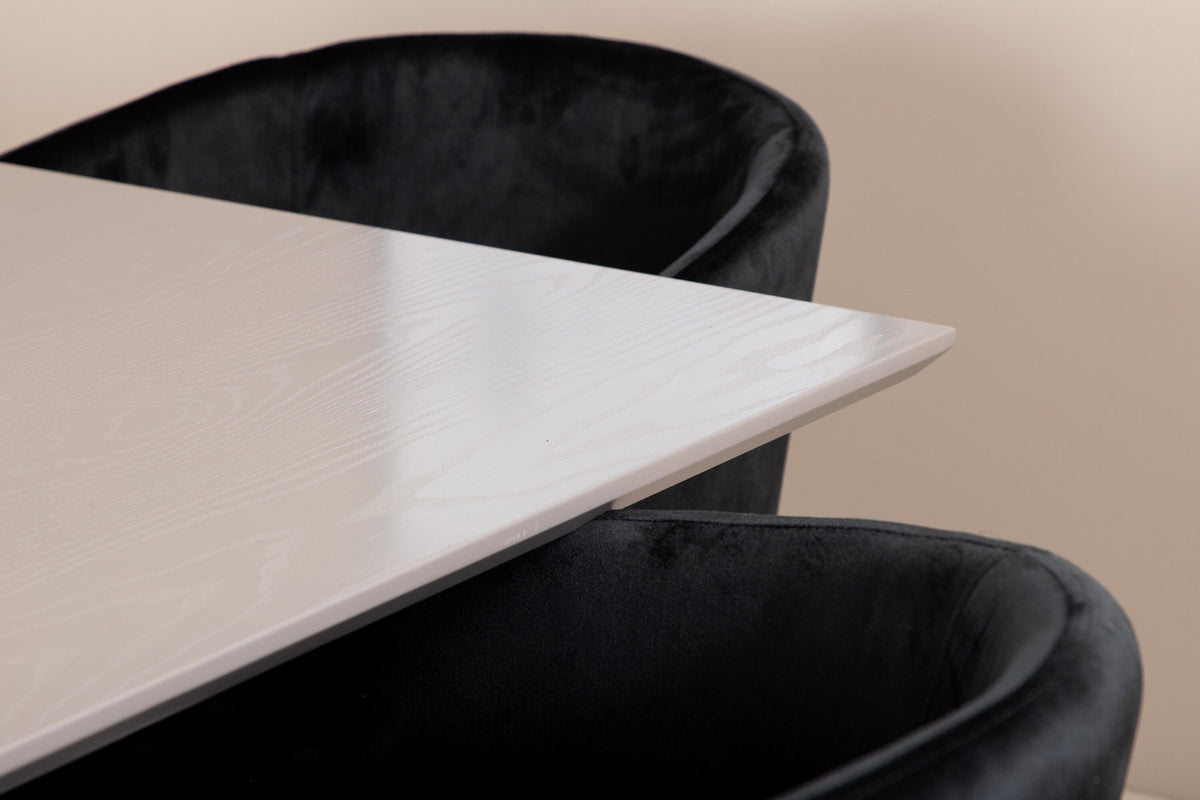 Piazza Esszimmerset + Berit 180cm/6St. in Grau / Schwarz präsentiert im Onlineshop von KAQTU Design AG. Esszimmerset ist von Venture Home