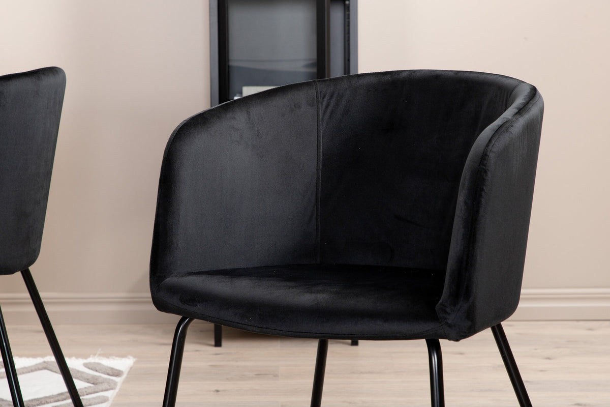 Piazza Esszimmerset + Berit 180cm/6St. in Grau / Schwarz präsentiert im Onlineshop von KAQTU Design AG. Esszimmerset ist von Venture Home