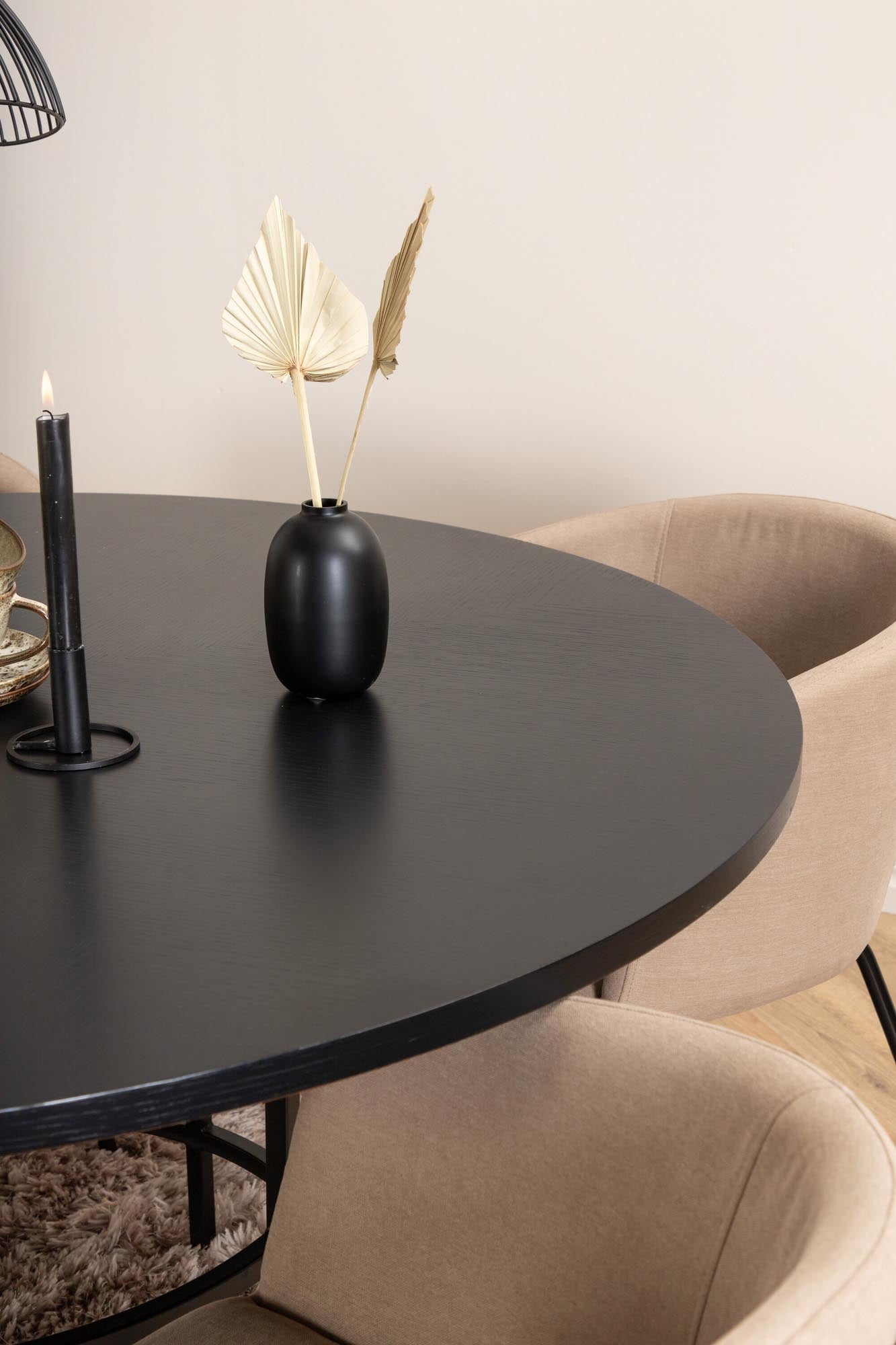 Esszimmerset Copenhagen + Berit ⌀140cm/4St. in Beige, Schwarz präsentiert im Onlineshop von KAQTU Design AG. Esszimmerset ist von Venture Home