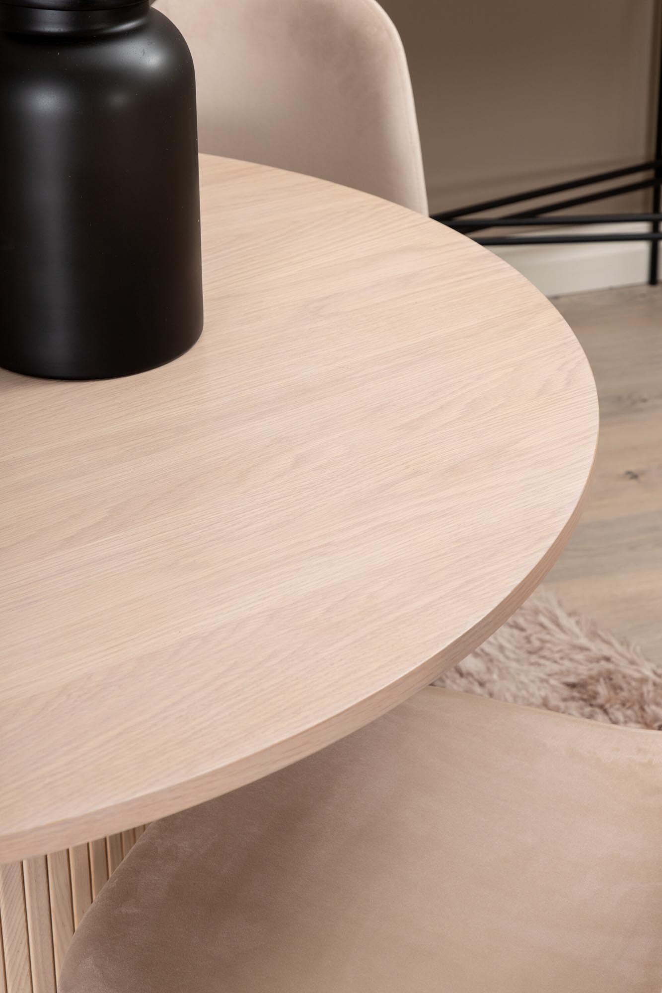Bianca Esszimmerset + Polar ⌀110cm/4St. in Weiss / Beige präsentiert im Onlineshop von KAQTU Design AG. Esszimmerset ist von Venture Home