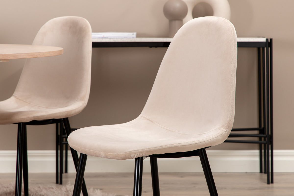 Bianca Esszimmerset + Polar ⌀110cm/4St. in Weiss / Beige präsentiert im Onlineshop von KAQTU Design AG. Esszimmerset ist von Venture Home