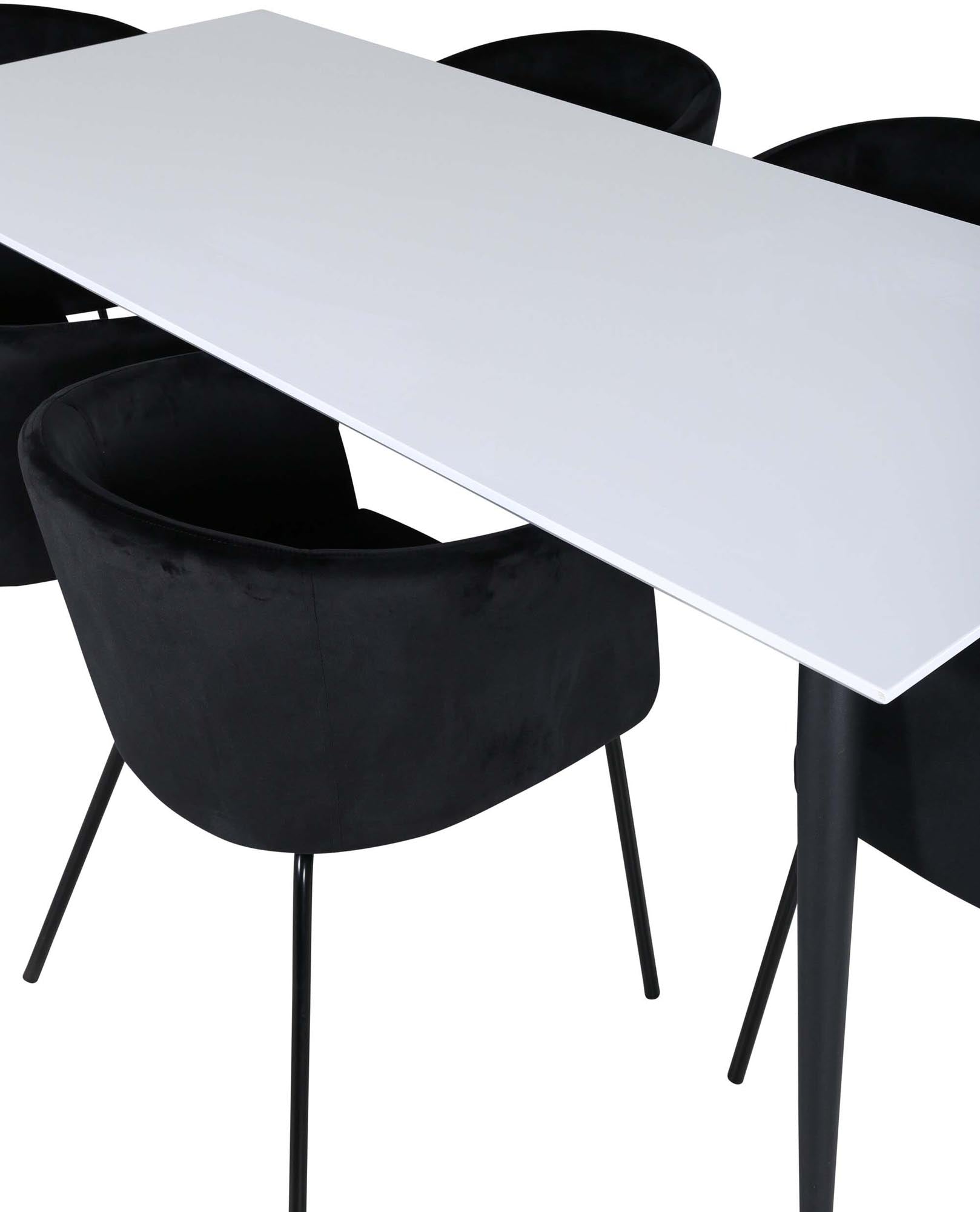 Jimmy Esszimmerset + Berit 195cm/6St. in Schwarz präsentiert im Onlineshop von KAQTU Design AG. Esszimmerset ist von Venture Home