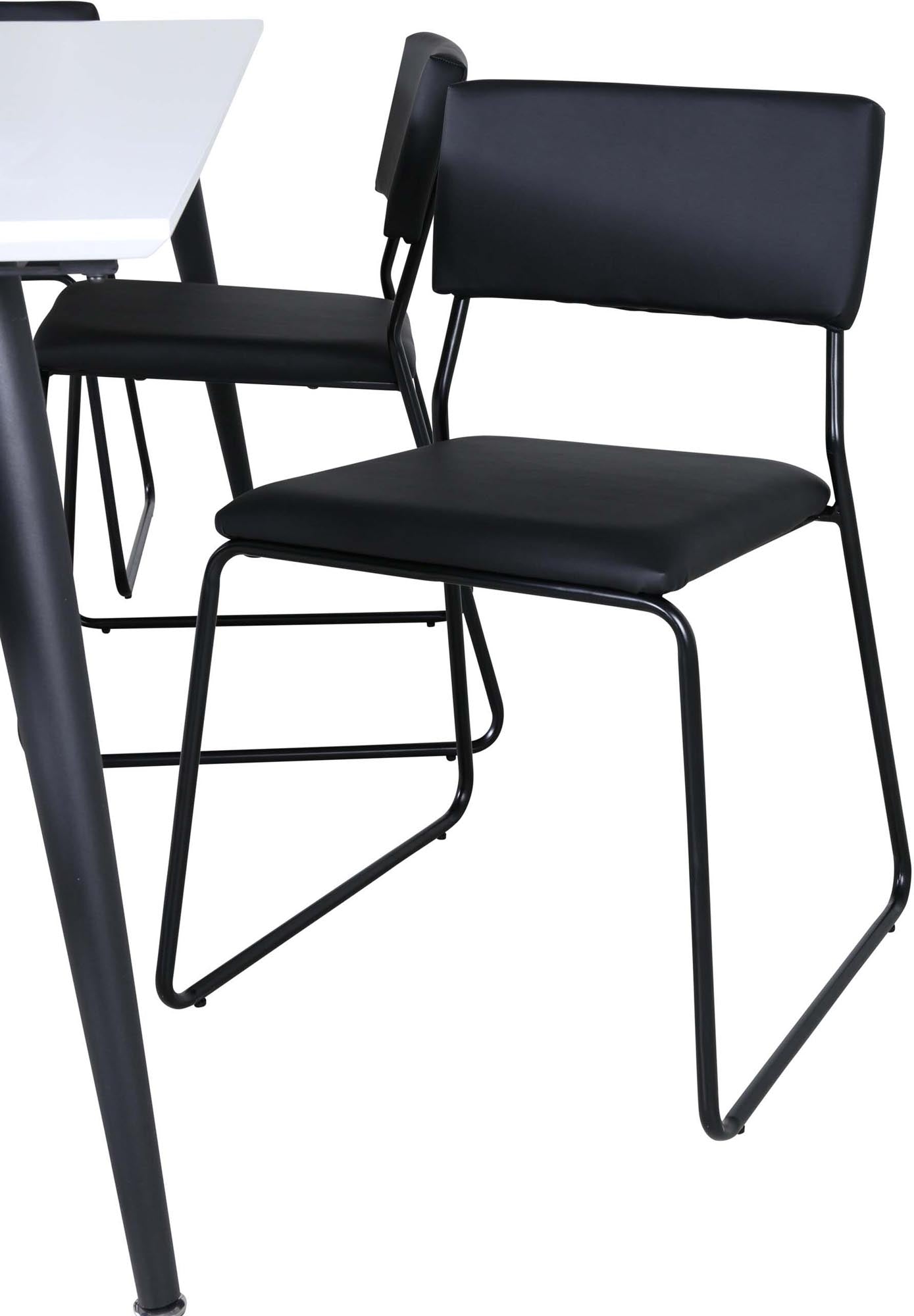 Jimmy Esszimmerset + Kenth 195cm/6St. in Schwarz präsentiert im Onlineshop von KAQTU Design AG. Esszimmerset ist von Venture Home
