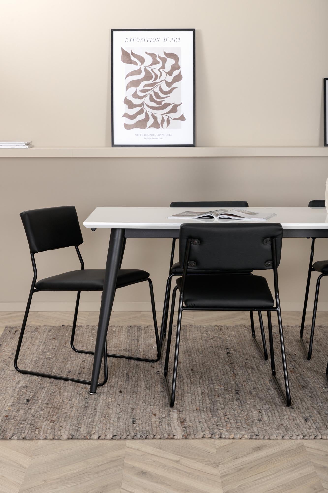 Jimmy Esszimmerset + Kenth 195cm/6St. in Schwarz präsentiert im Onlineshop von KAQTU Design AG. Esszimmerset ist von Venture Home