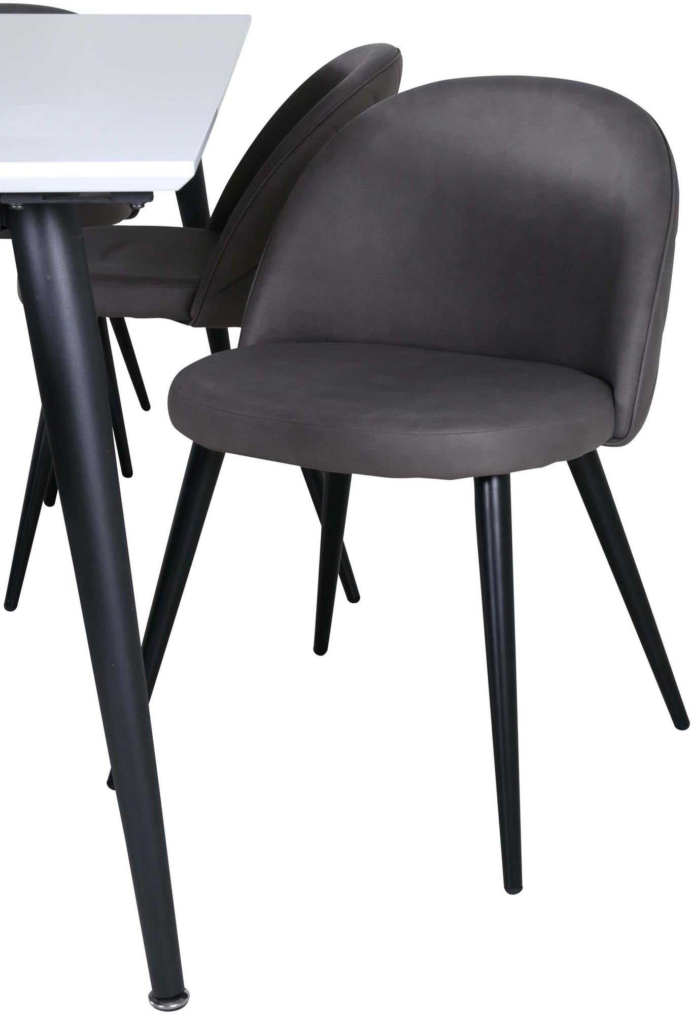 Stilvolles Jimmy Esszimmerset, 195cm, mit 6 Samtstühlen von Venture Home.