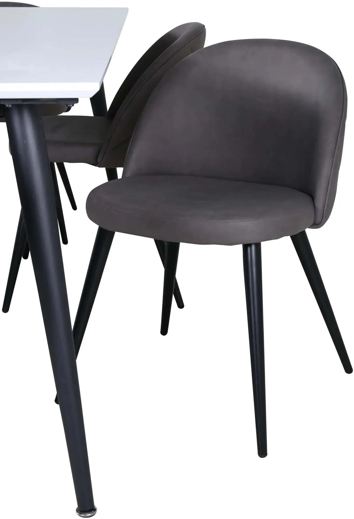 Stilvolles Jimmy Esszimmerset, 195cm, mit 6 Samtstühlen von Venture Home.