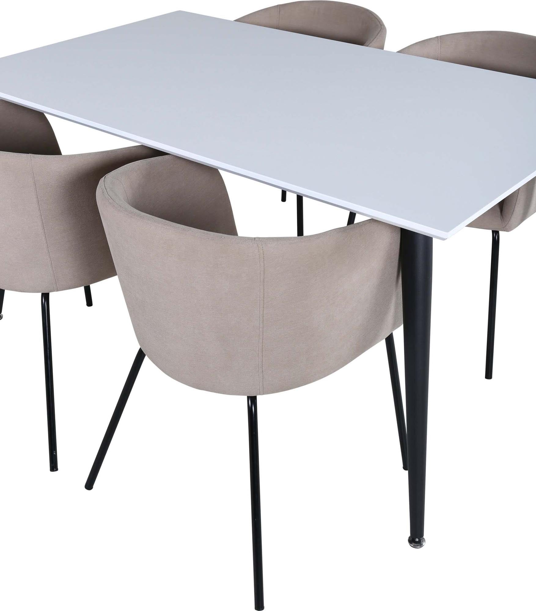Jimmy Esszimmerset + Berit 150cm/4St. in Beige, Schwarz präsentiert im Onlineshop von KAQTU Design AG. Esszimmerset ist von Venture Home
