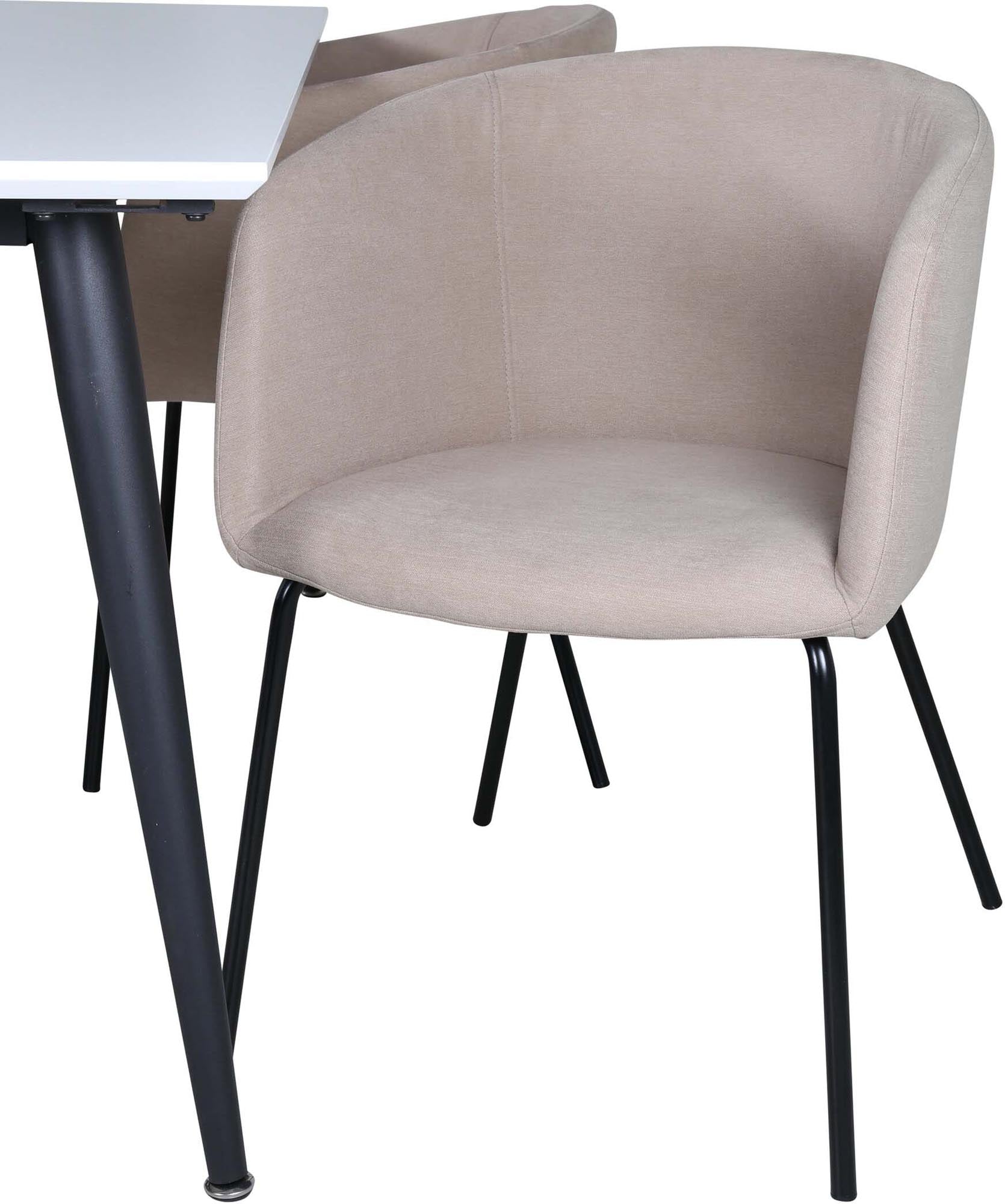 Jimmy Esszimmerset + Berit 150cm/4St. in Beige, Schwarz präsentiert im Onlineshop von KAQTU Design AG. Esszimmerset ist von Venture Home