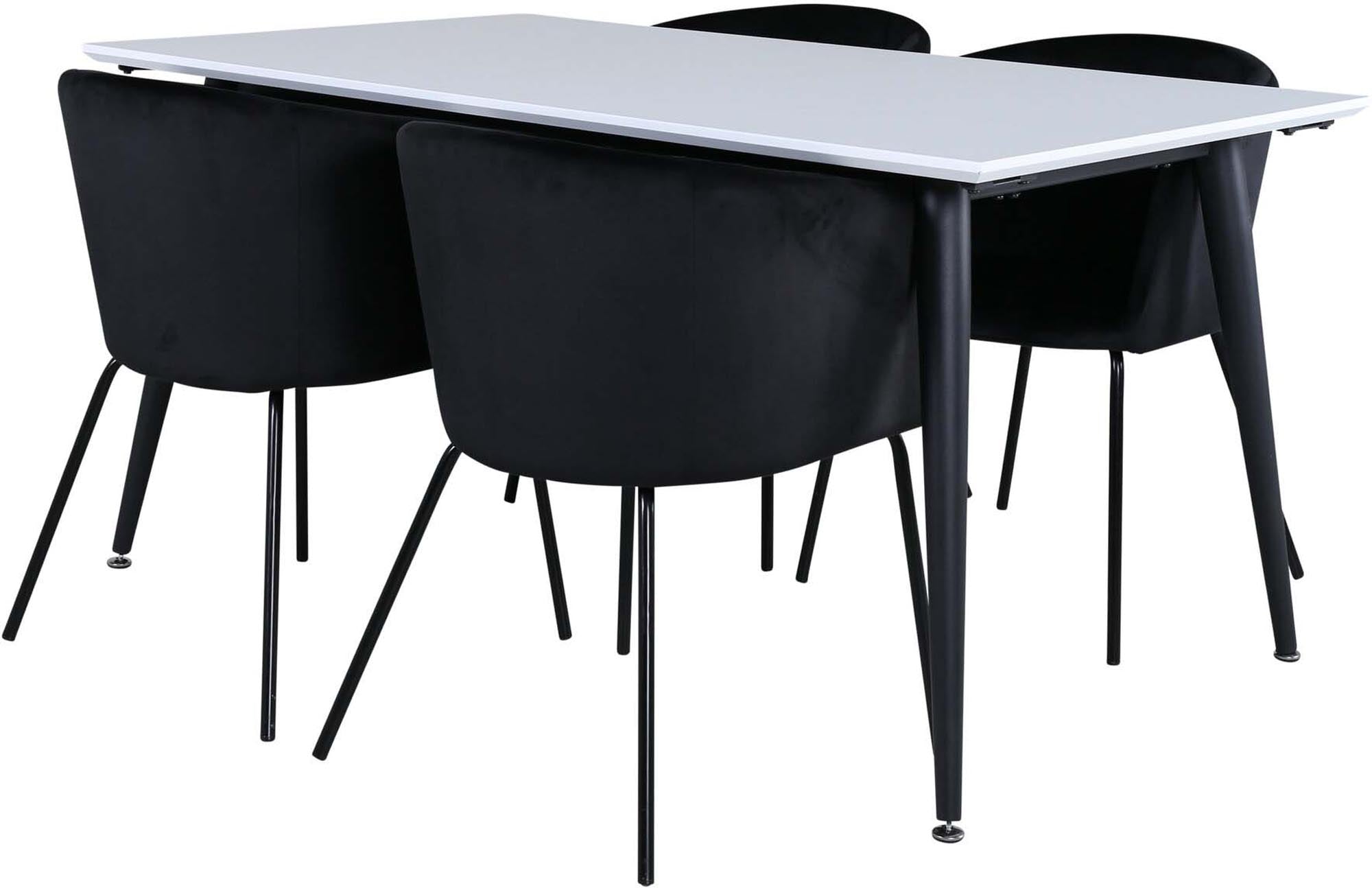 Jimmy Esszimmerset + Berit 150cm/4St. in Schwarz präsentiert im Onlineshop von KAQTU Design AG. Esszimmerset ist von Venture Home