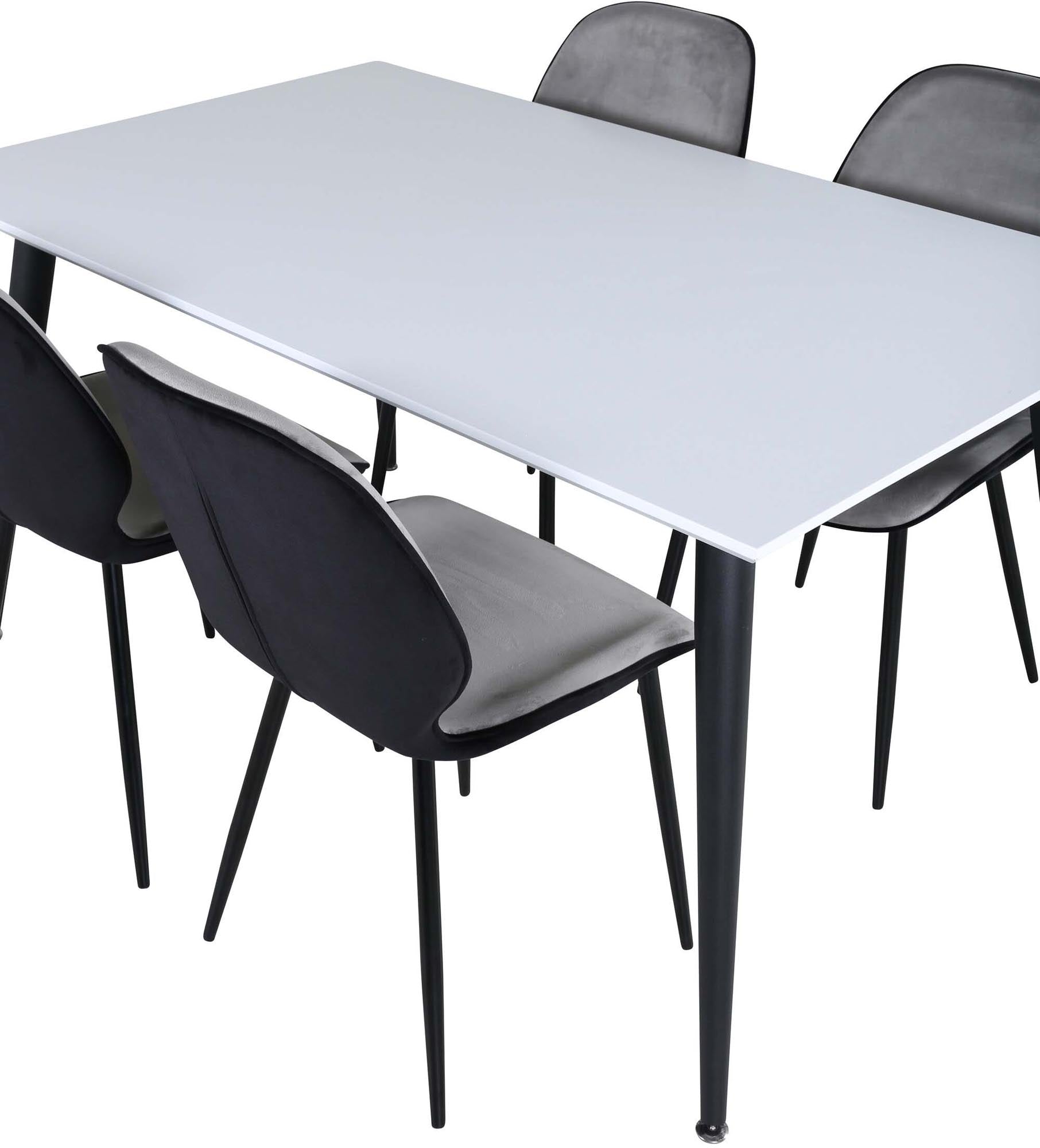 Jimmy Esszimmerset + Emma 150cm/4St. in Schwarzgrau präsentiert im Onlineshop von KAQTU Design AG. Esszimmerset ist von Venture Home
