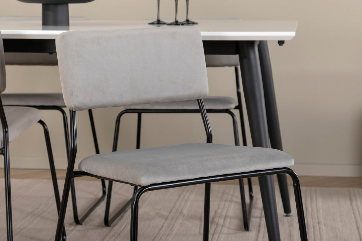 Jimmy Esszimmerset + Kenth 150cm/4St. in Schwarz / Hellgrau präsentiert im Onlineshop von KAQTU Design AG. Esszimmerset ist von Venture Home