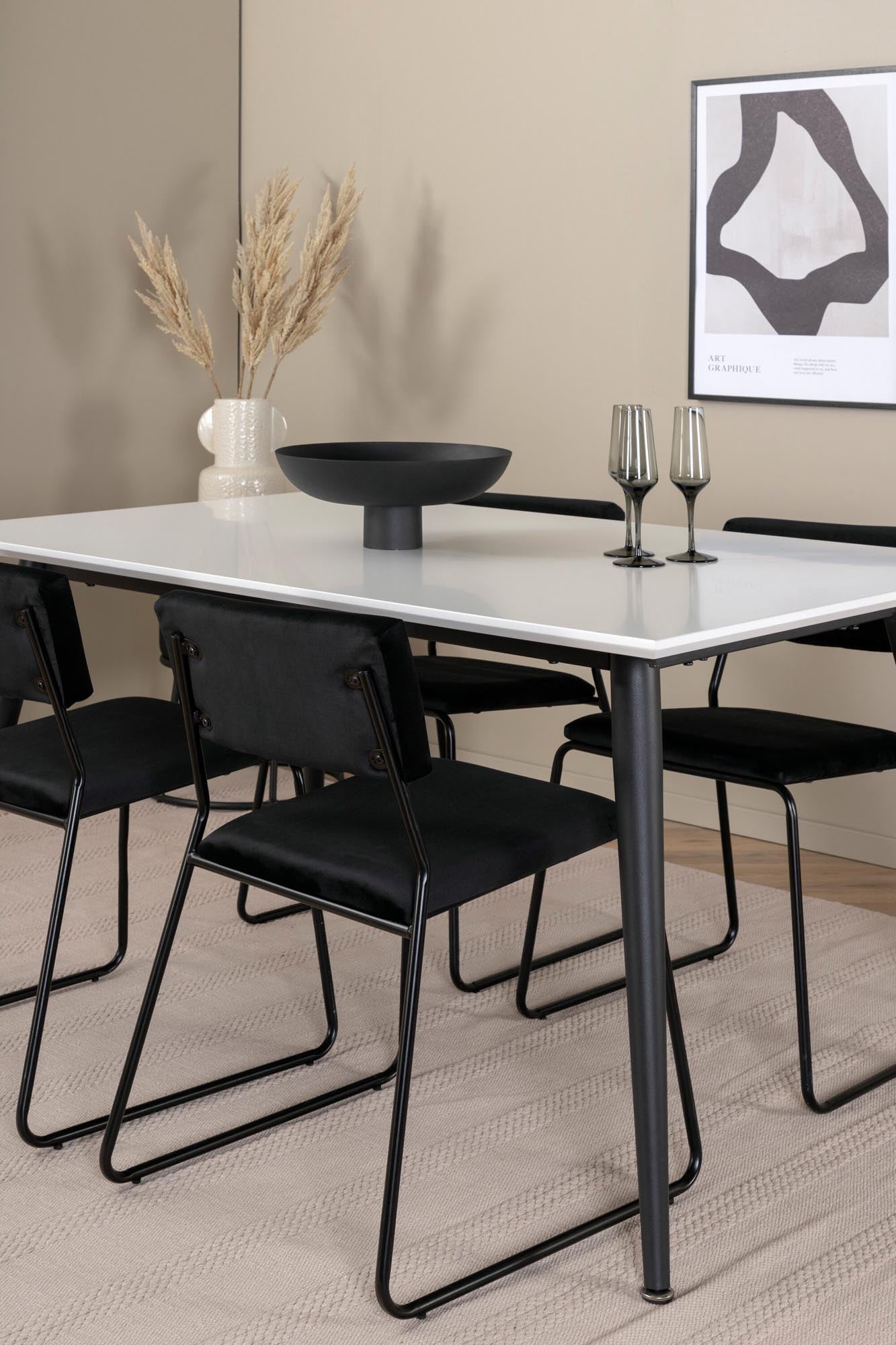Jimmy Esszimmerset + Kenth 150cm/4St. in Schwarz präsentiert im Onlineshop von KAQTU Design AG. Esszimmerset ist von Venture Home