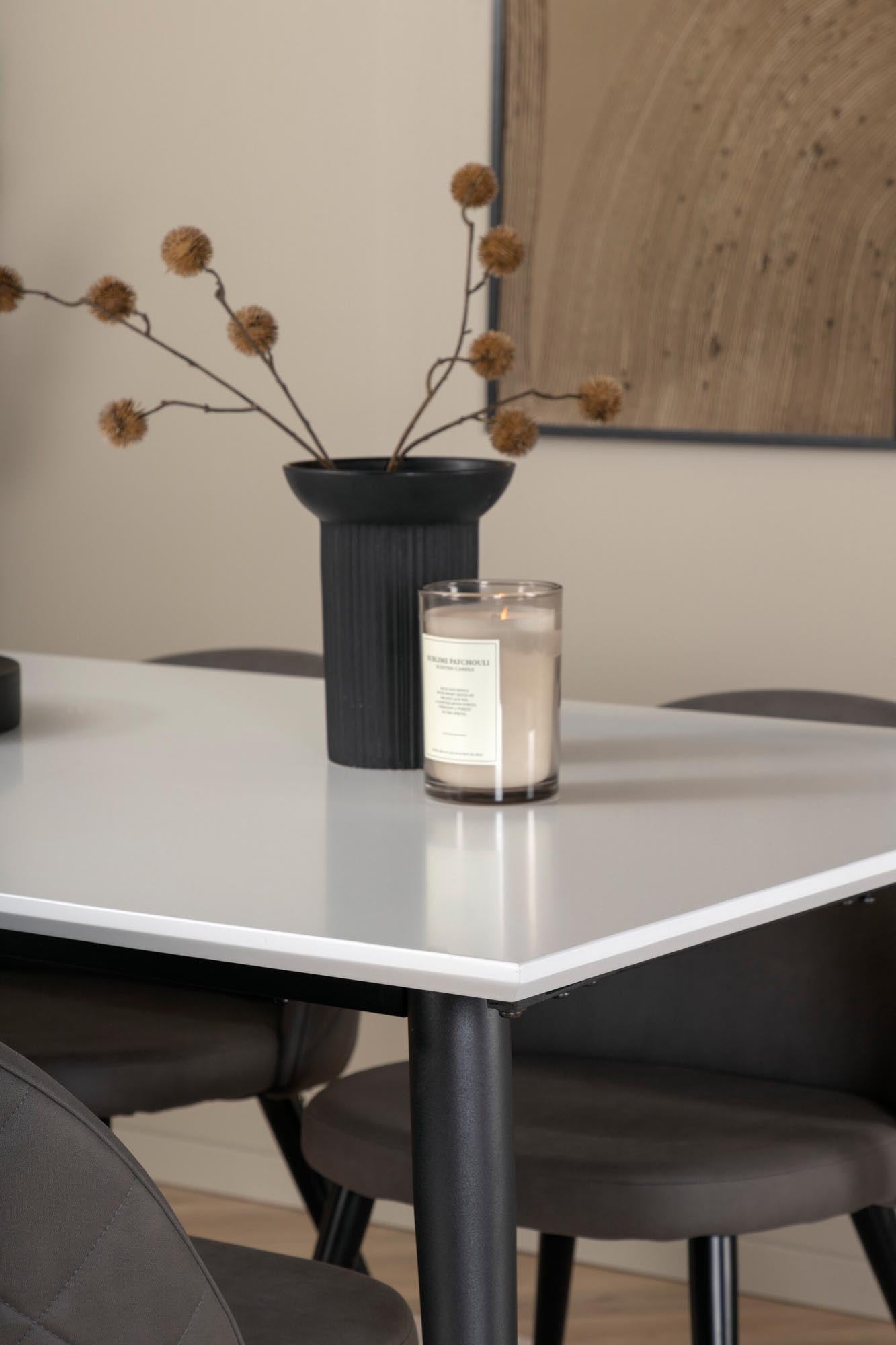 Jimmy Esszimmerset + Velvet 150cm/4St. in Schwarzgrau präsentiert im Onlineshop von KAQTU Design AG. Esszimmerset ist von Venture Home