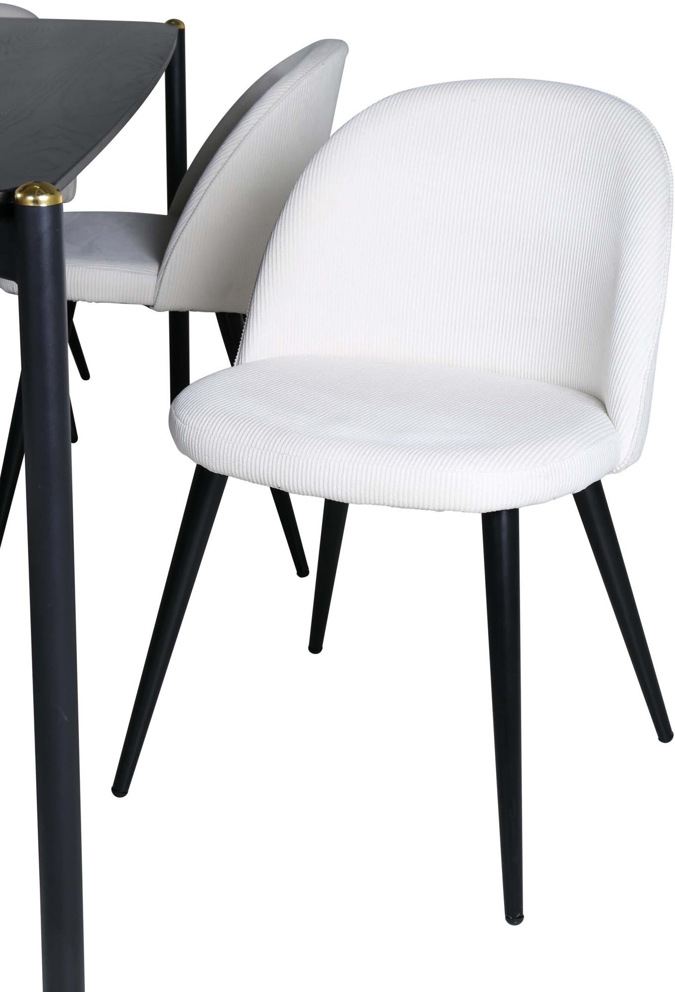 Stilvolles Pelle Esszimmerset mit 6 Samtstühlen, 190cm, von Venture Home.