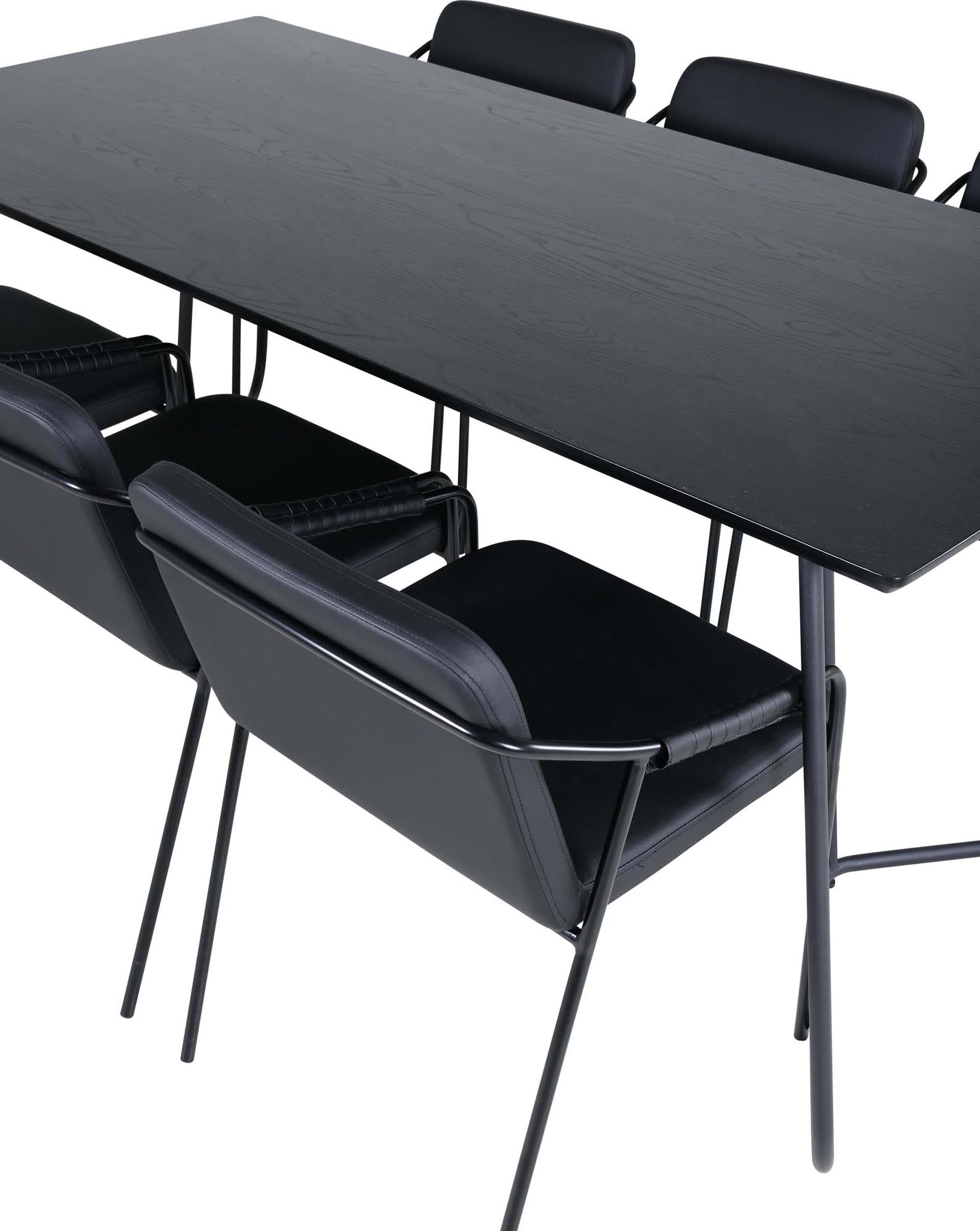 Petra Esszimmerset + Tvist 190cm/6St. in Schwarz präsentiert im Onlineshop von KAQTU Design AG. Esszimmerset ist von Venture Home