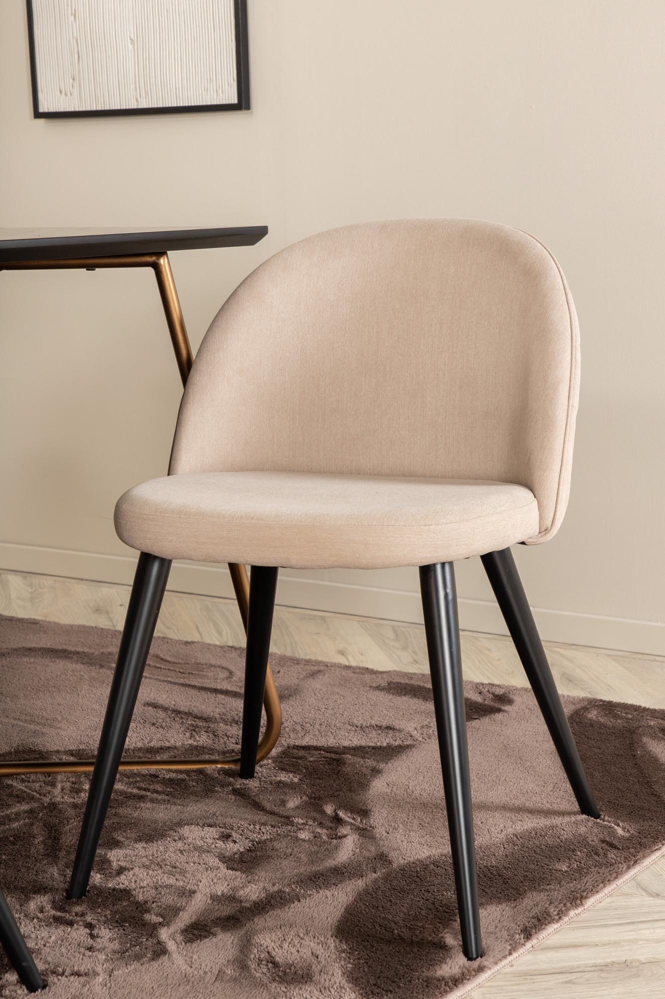 Petra Esszimmerset + Velvet 190cm/6St. in Schwarz / Kufper präsentiert im Onlineshop von KAQTU Design AG. Esszimmerset ist von Venture Home