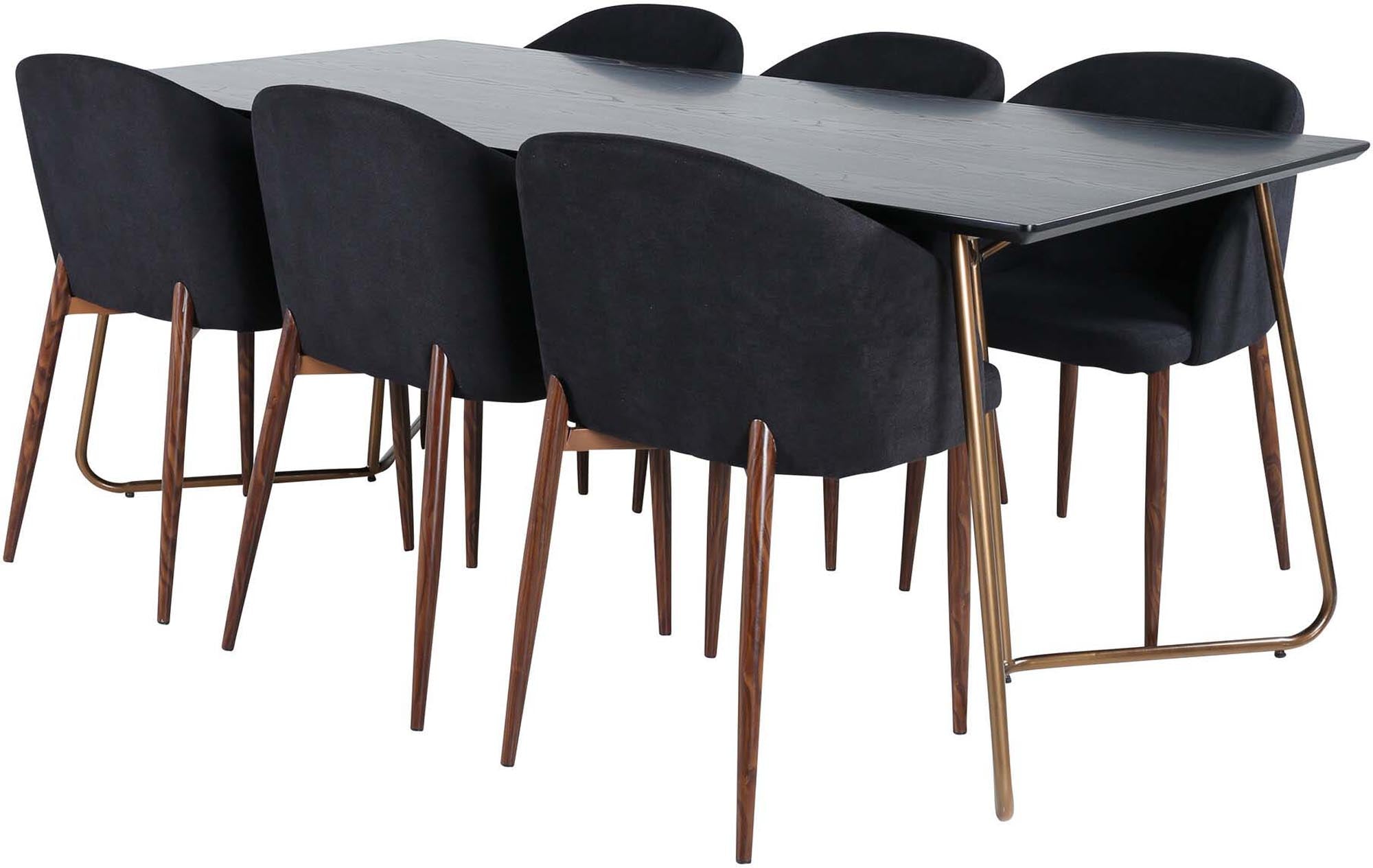 Petra Esszimmerset + Arch 190cm/6St. in Schwarz präsentiert im Onlineshop von KAQTU Design AG. Esszimmerset ist von Venture Home