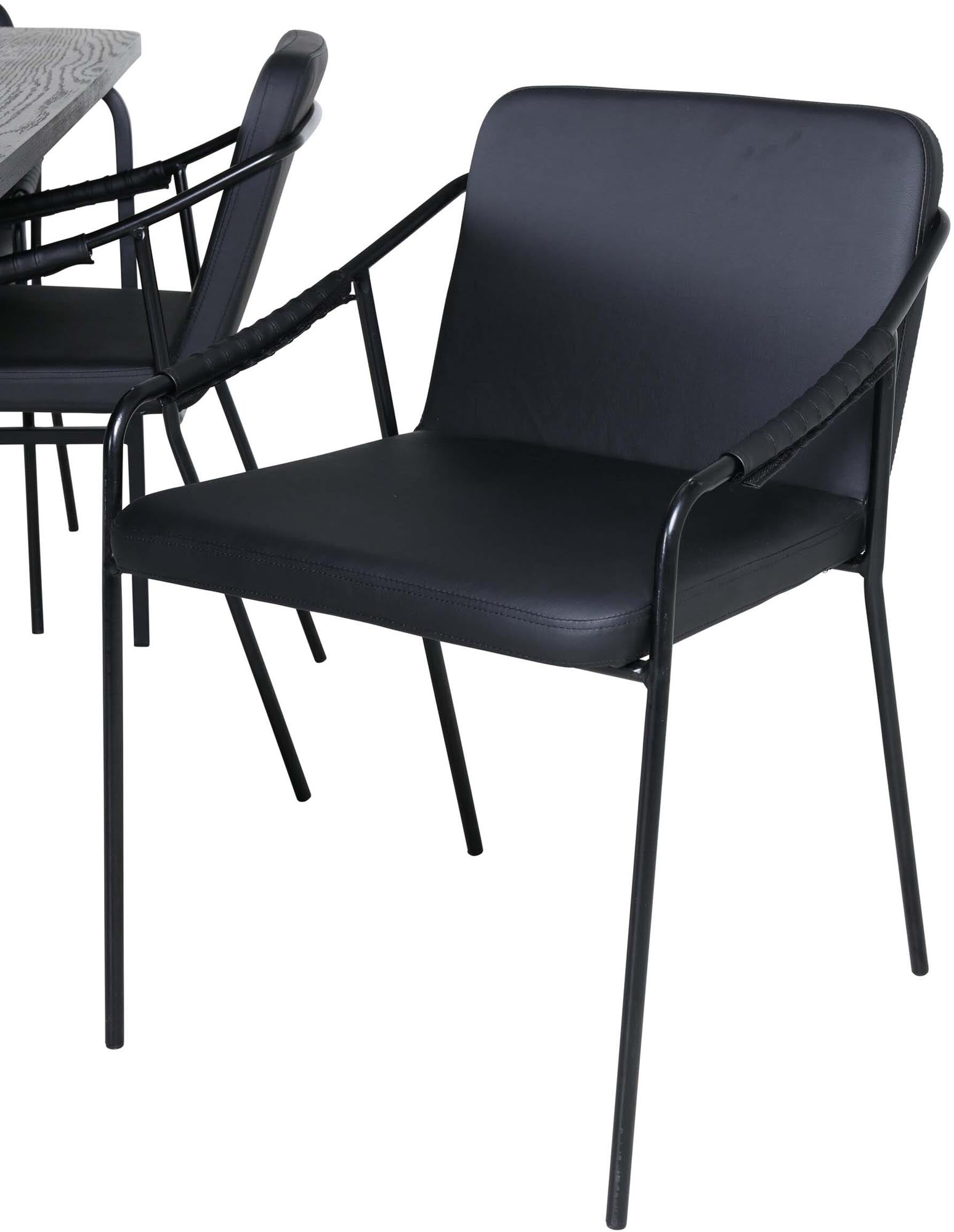Uno Esszimmerset + Tvist 200cm/6St. in Schwarz präsentiert im Onlineshop von KAQTU Design AG. Esszimmerset ist von Venture Home