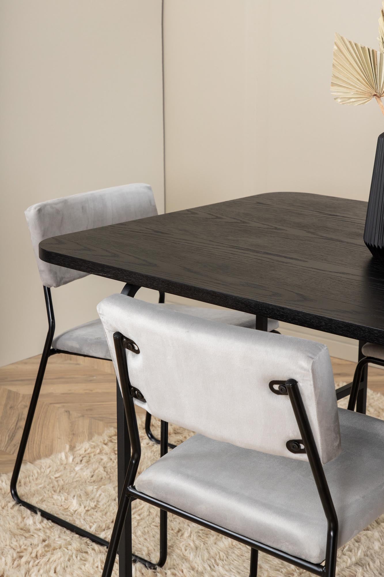 Uno Esszimmerset + Kenth 200cm/6St. in Schwarz / Grau präsentiert im Onlineshop von KAQTU Design AG. Esszimmerset ist von Venture Home