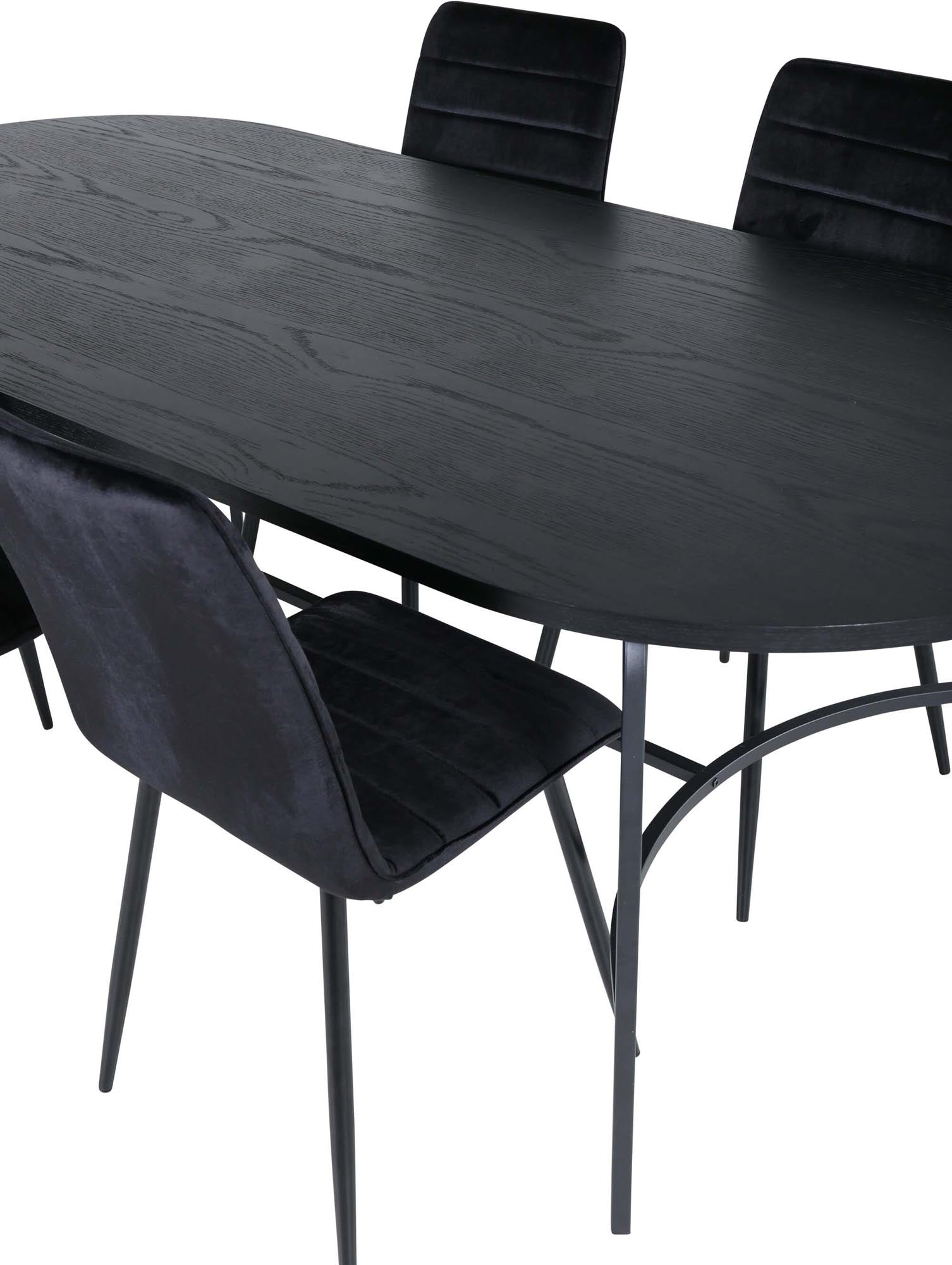Skate Esszimmerset + Windu 200cm/4St. in Schwarz präsentiert im Onlineshop von KAQTU Design AG. Esszimmerset ist von Venture Home