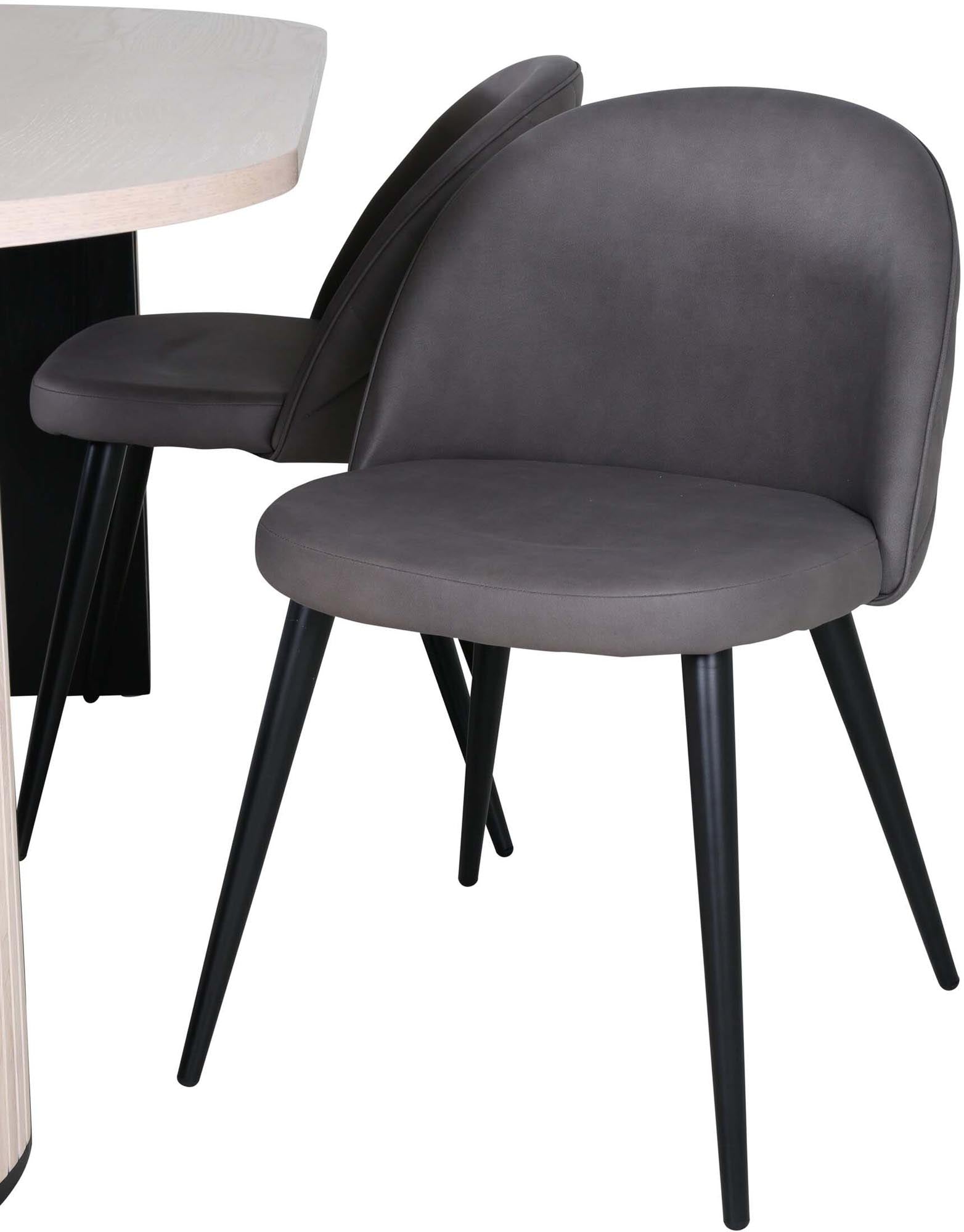 Bianca Esszimmerset + Velvet 200cm/4St. in Weiss / Grau präsentiert im Onlineshop von KAQTU Design AG. Esszimmerset ist von Venture Home