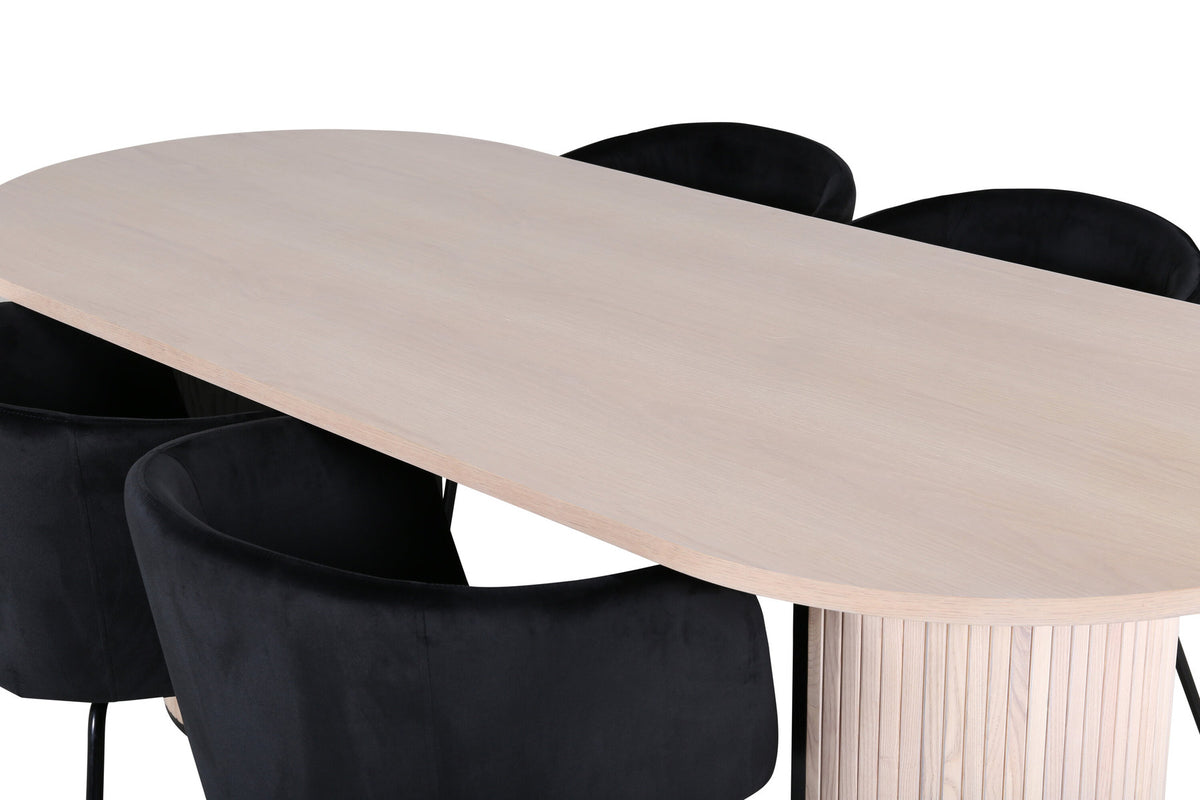 Bianca Esszimmerset + Berit 200cm/4St. in Weiss / Schwarz präsentiert im Onlineshop von KAQTU Design AG. Esszimmerset ist von Venture Home