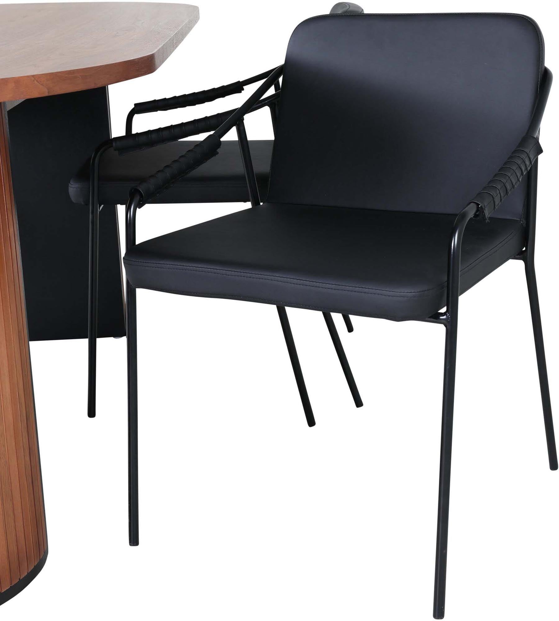 Bianca Esszimmerset + Tvist 200cm/4St. in Walnuss / Schwarz präsentiert im Onlineshop von KAQTU Design AG. Esszimmerset ist von Venture Home